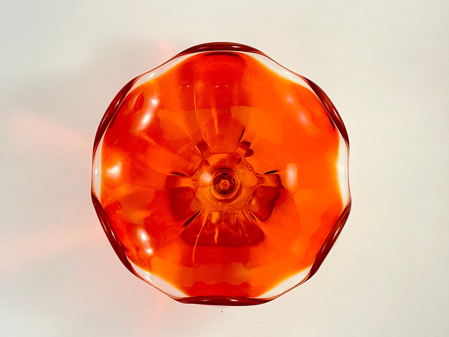 Viking Epic Orange Ruffled Pedestal Bowl