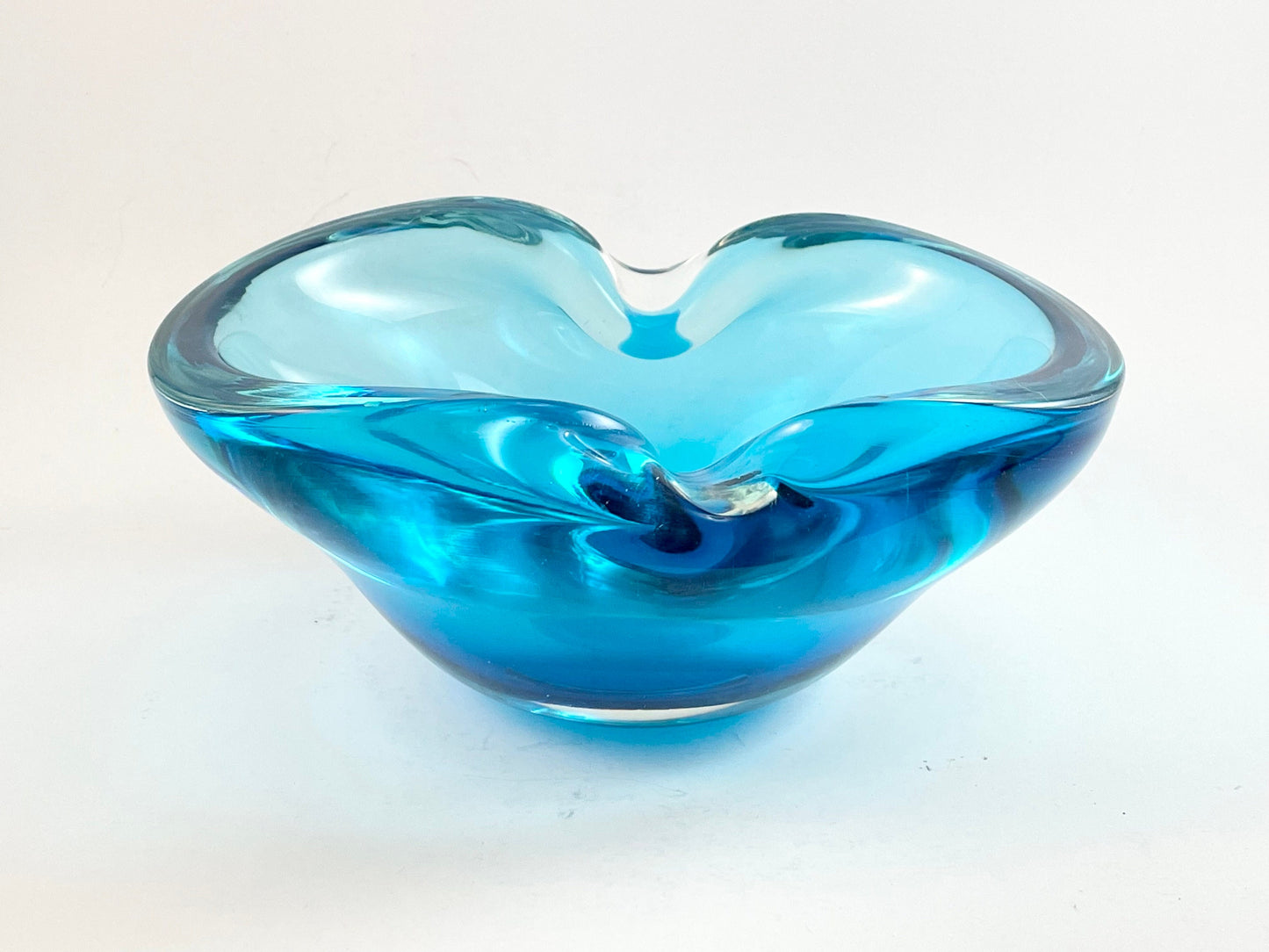Aqua Blue Art Glass Ashtray/Bowl