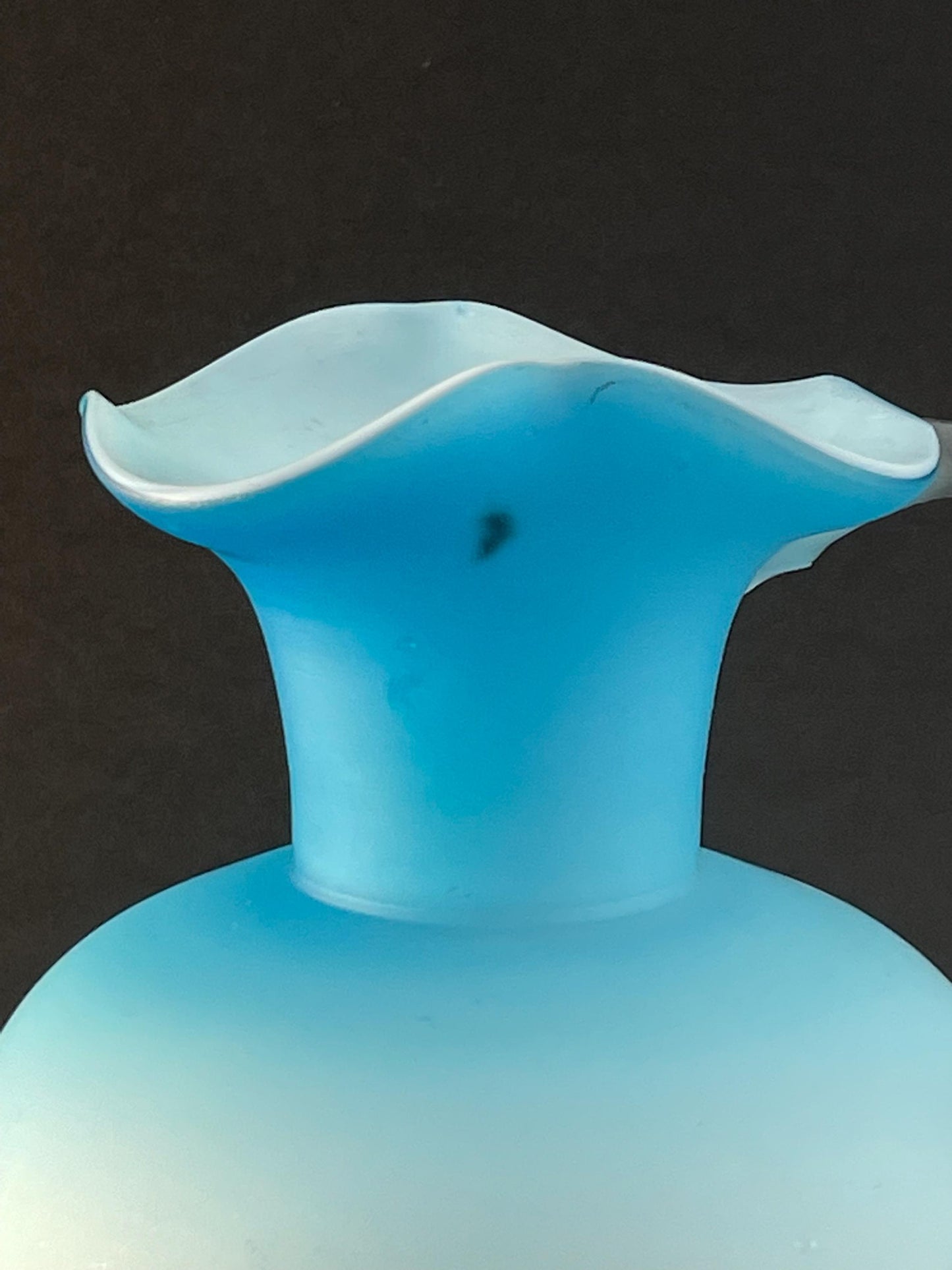 Victorian Satin Blue/White Cased Pitcher with Thorn Handle