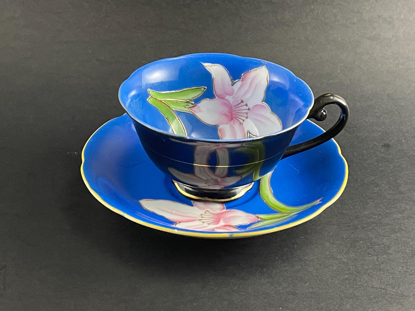 Princess China Occupied Japan Teacup And Saucer, Floral Pattern, 1945-1952