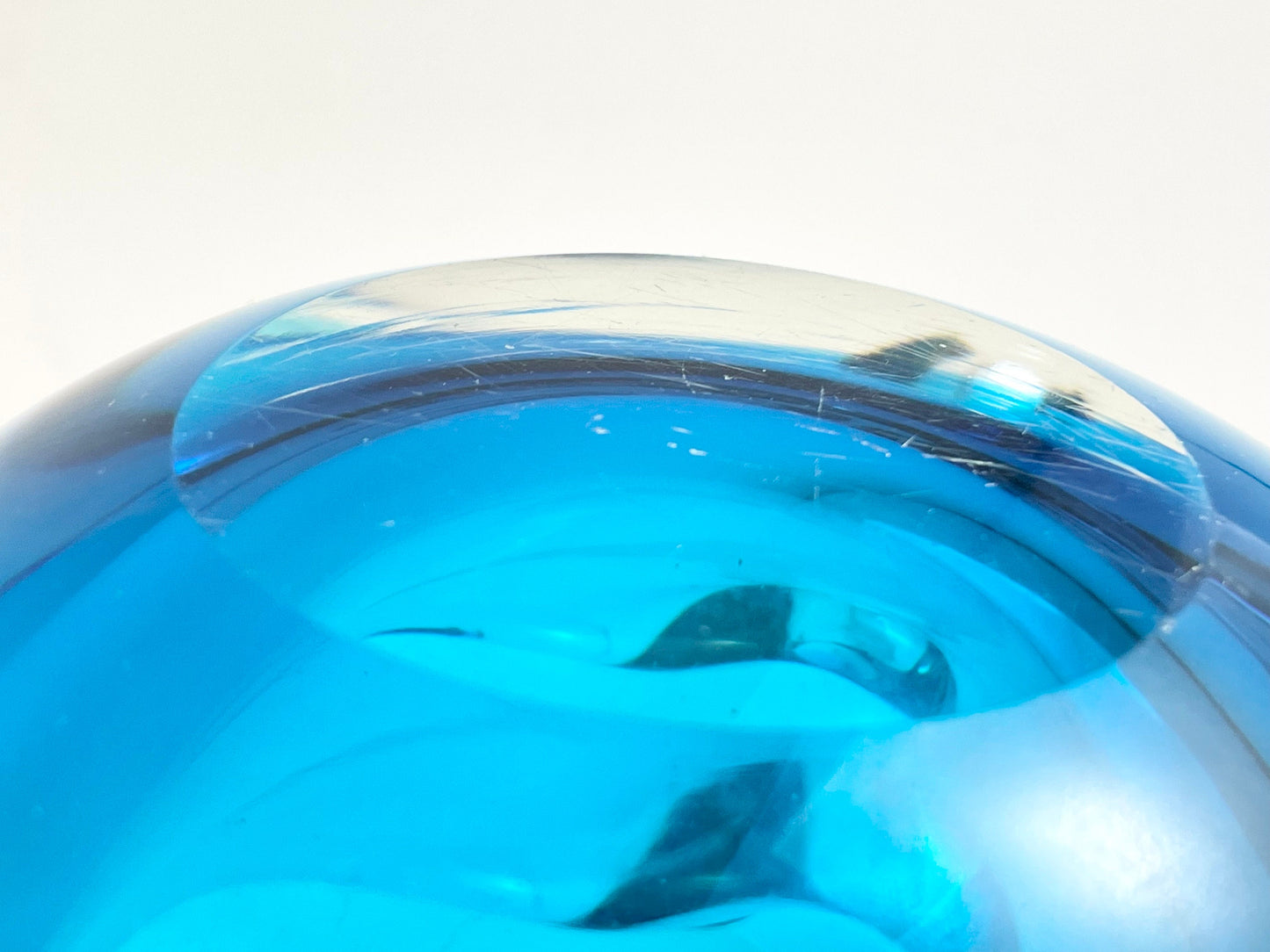 Aqua Blue Art Glass Ashtray/Bowl