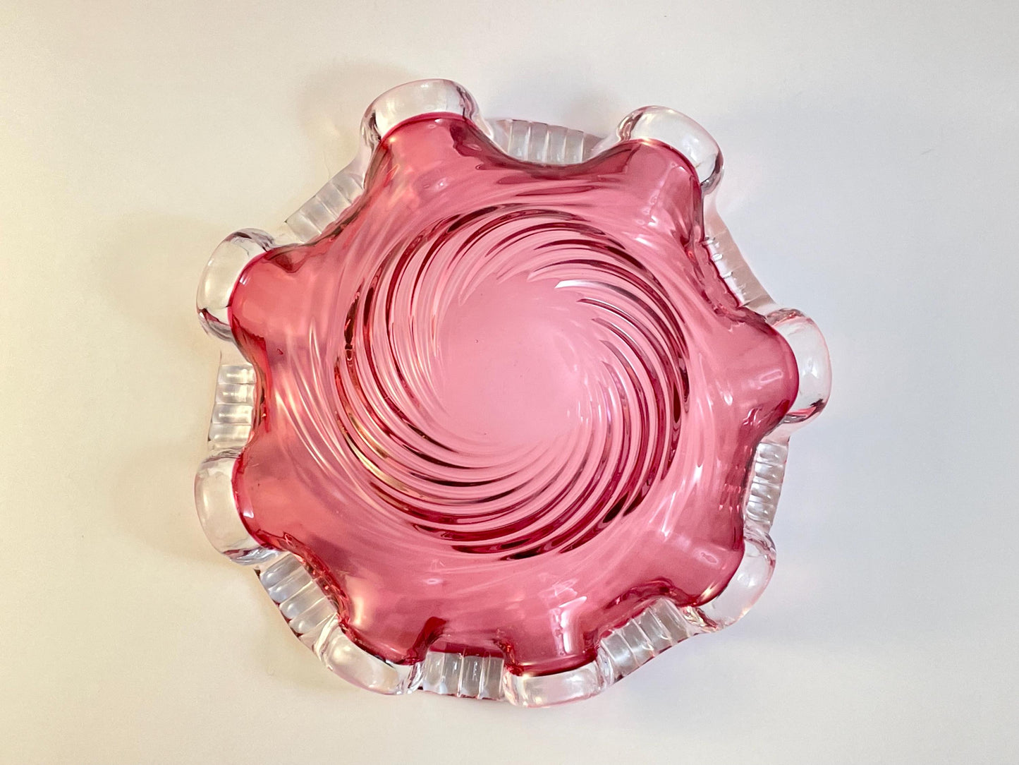 Chalet Pink Cranberry Ashtray / Candy Dish 1960s
