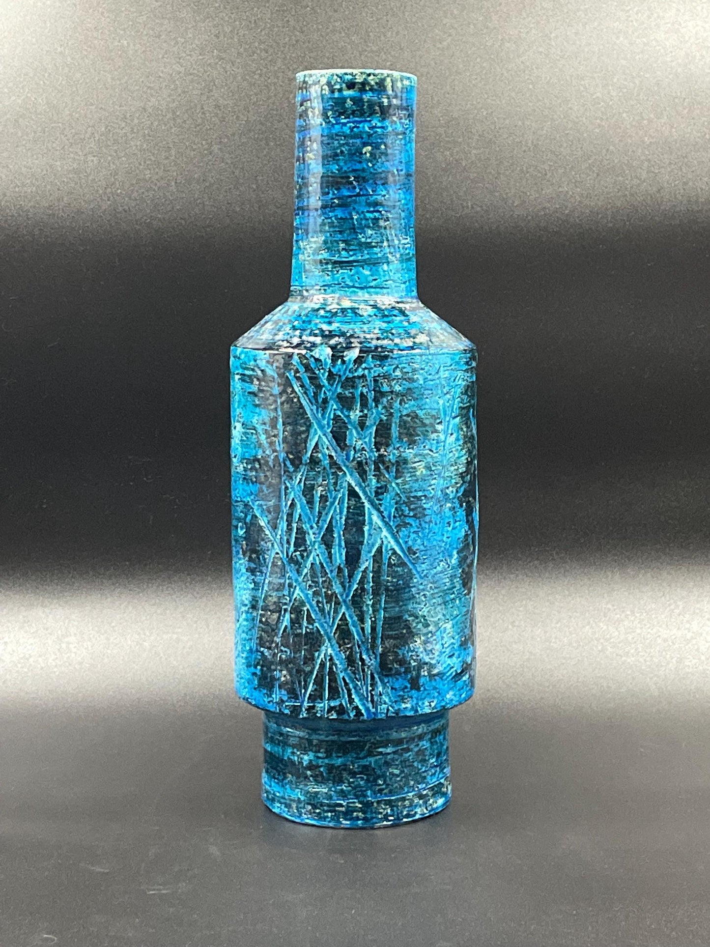 Large Vintage Italian Vase, Aldo Londi Rimini Blu Vase for Bitossi Ceramiche Italy, Model 1577
