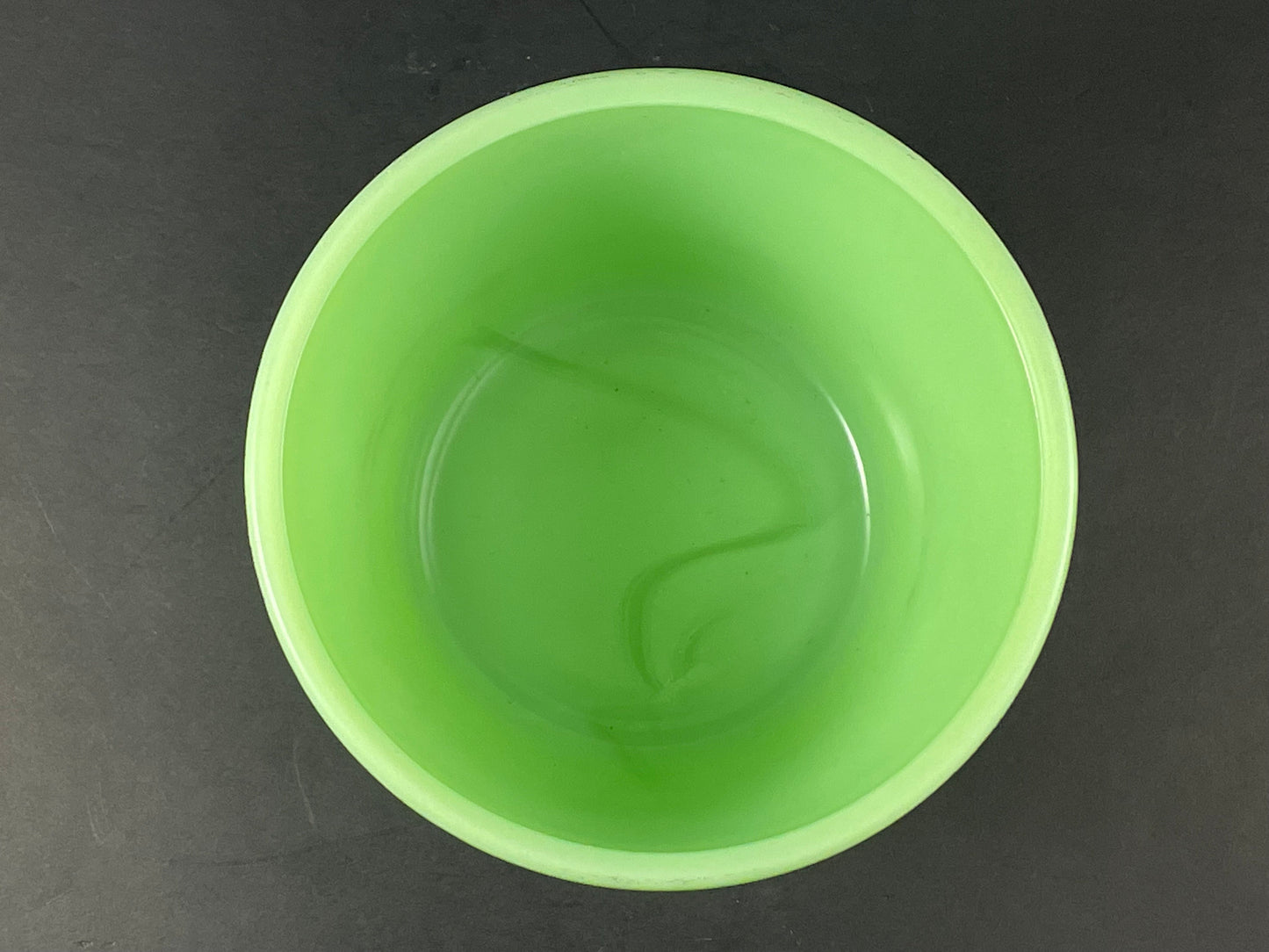 McKee Jadeite Uranium 5" Refrigerator Dish/Canister, Without Lid, 1930s