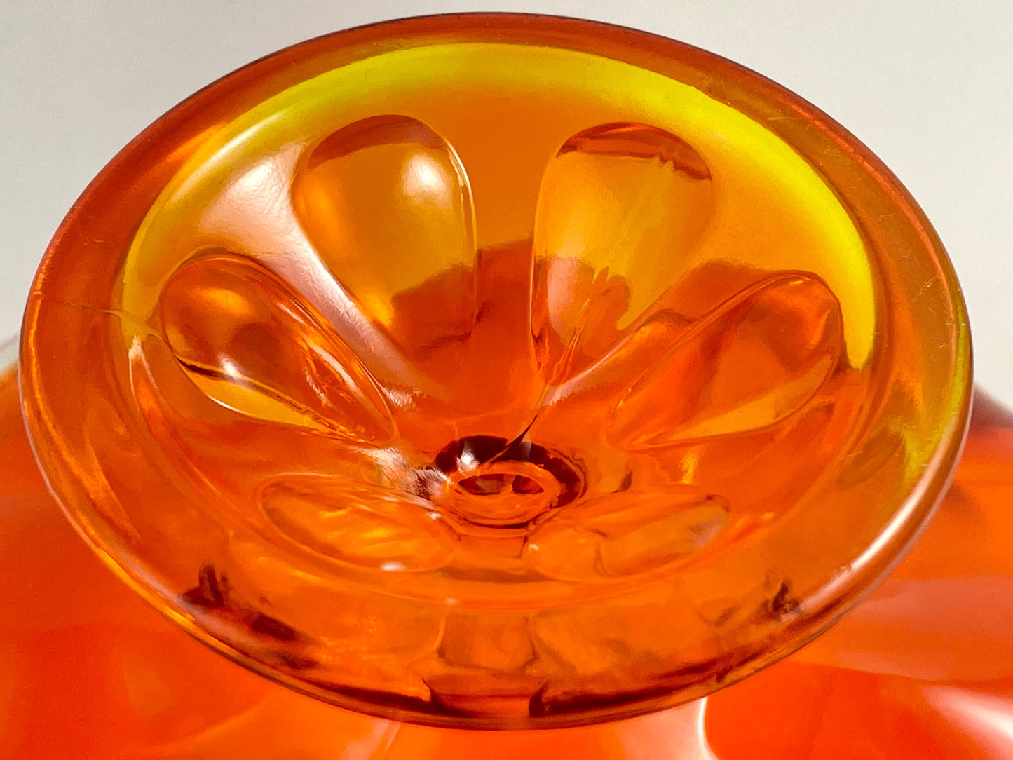 Viking Epic Orange Ruffled Pedestal Bowl
