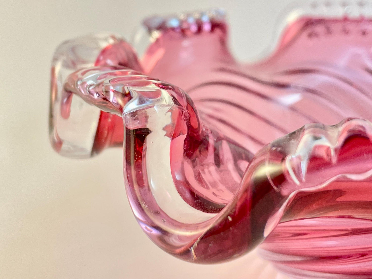 Chalet Pink Cranberry Ashtray / Candy Dish 1960s