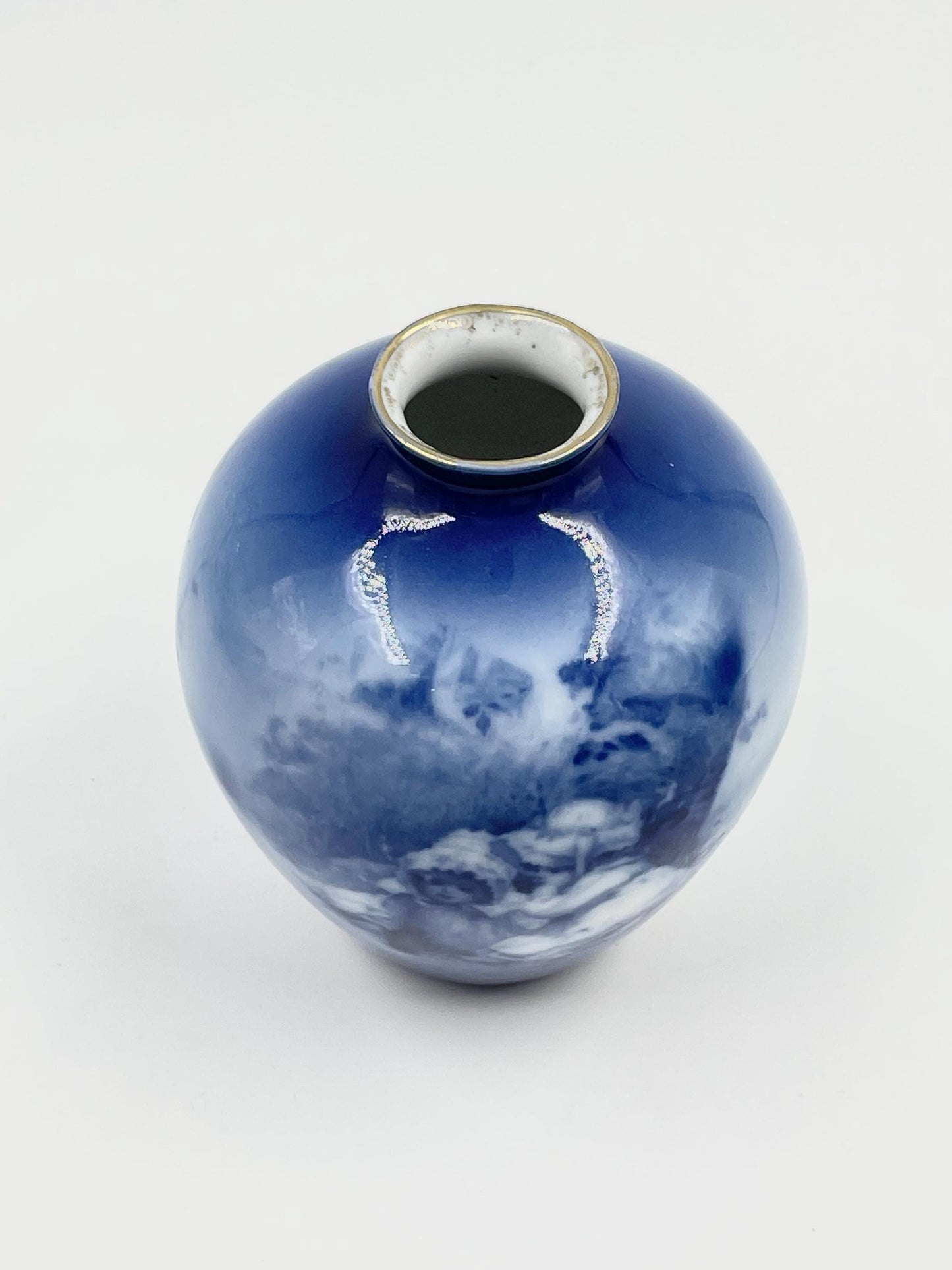 Blue Transferware Vase, Babes in the Woods, Unmarked