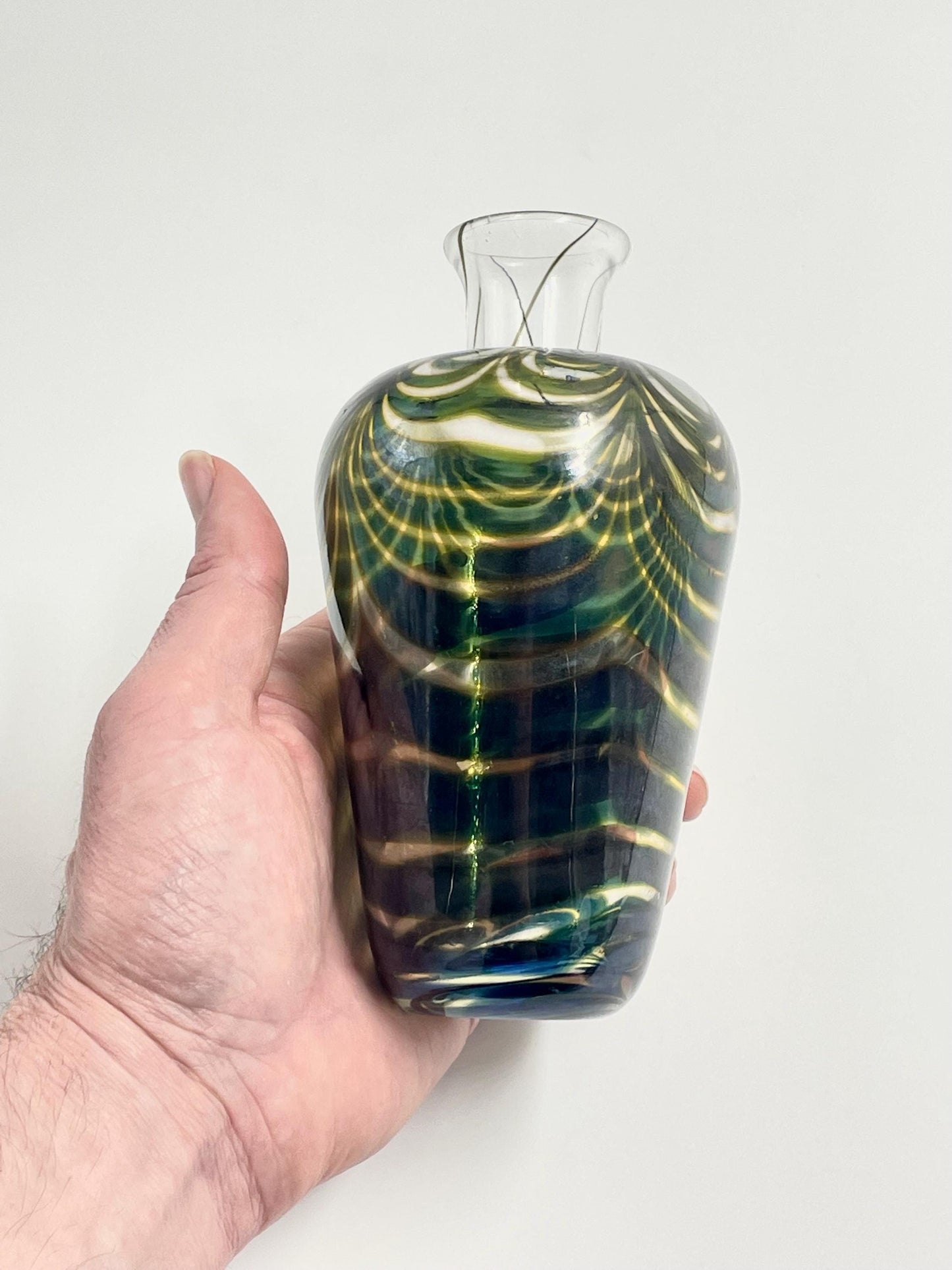 Signed Robert Held Skookum Art Glass Vase, 1980s Canadian Art Glass