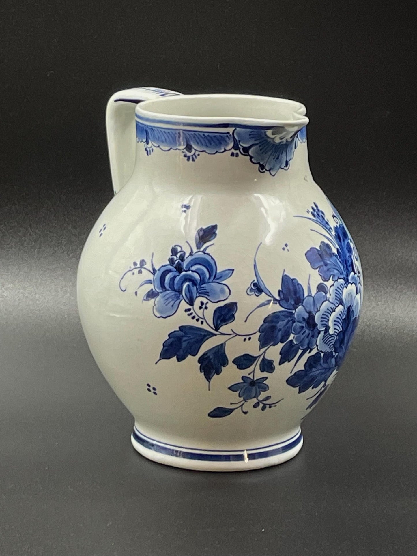 1938 Royal Delft Hand Painted Jug/Pitcher, De Koninklijke Porceleyne Fles, Blue and White Dutch Pottery