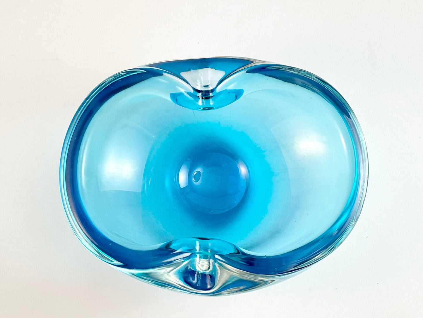 Aqua Blue Art Glass Ashtray/Bowl