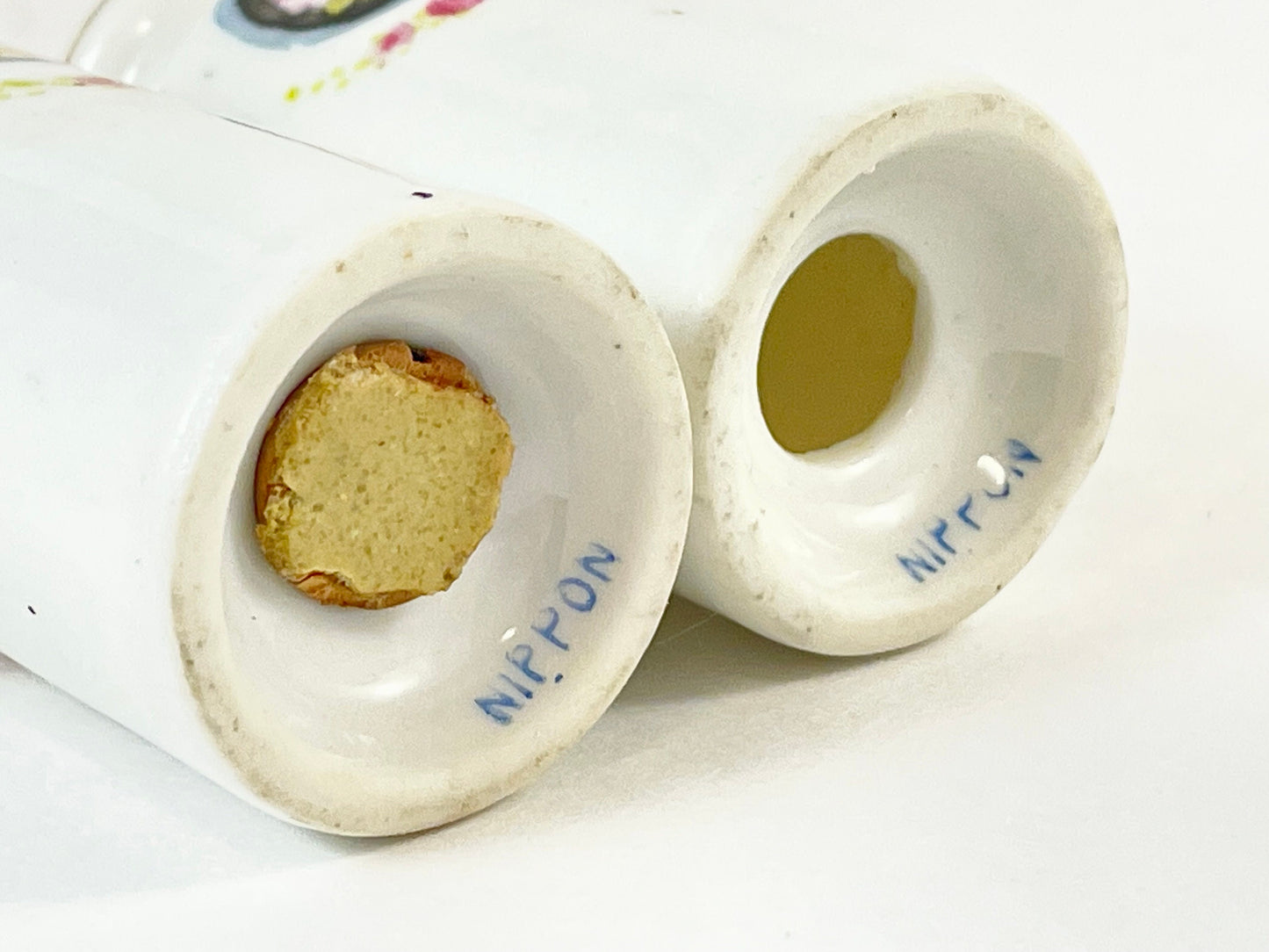 Test product-Antique Hand-painted Nippon Salt Pepper Condiment Set, Missing Spoon, Circa 1891-1921