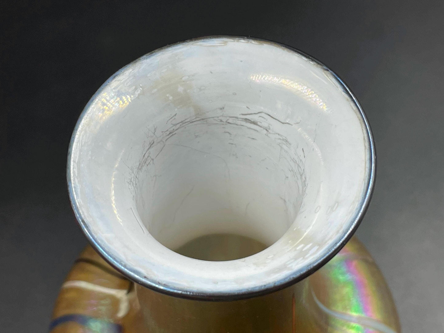 James W Norton Signed Iridescent Art Glass Vase, Jim Norton Glass Artist, Canadian Art Glass Vase
