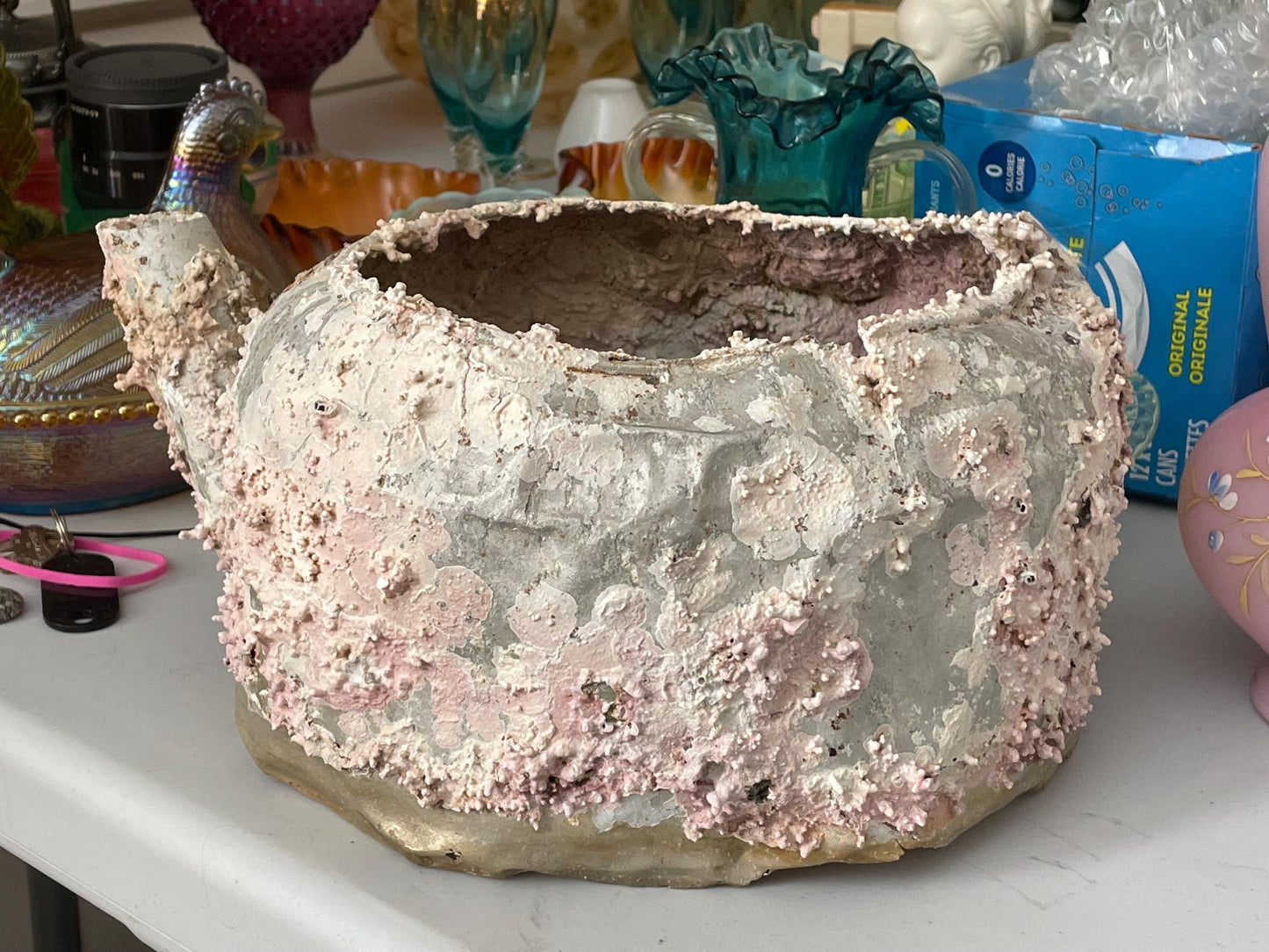 Coral Encrusted Undersea Alminum Kettle Very Rustic