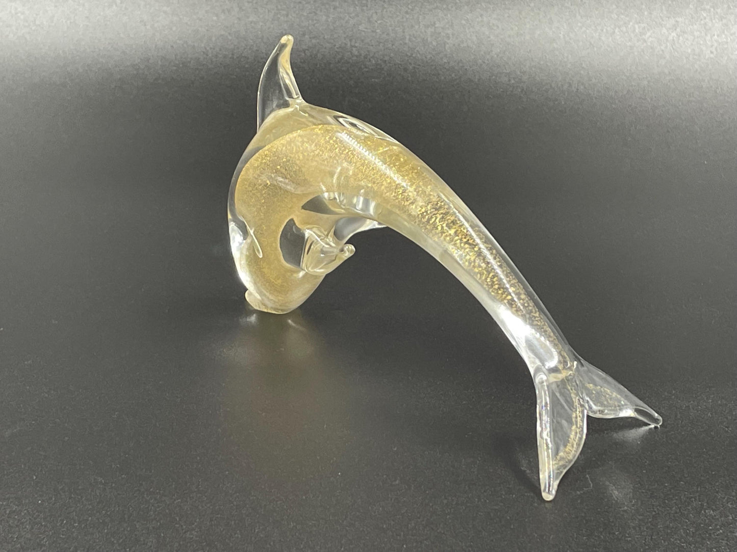 Murano Aventurine Art Glass Dolphin Figurine for Oggetti