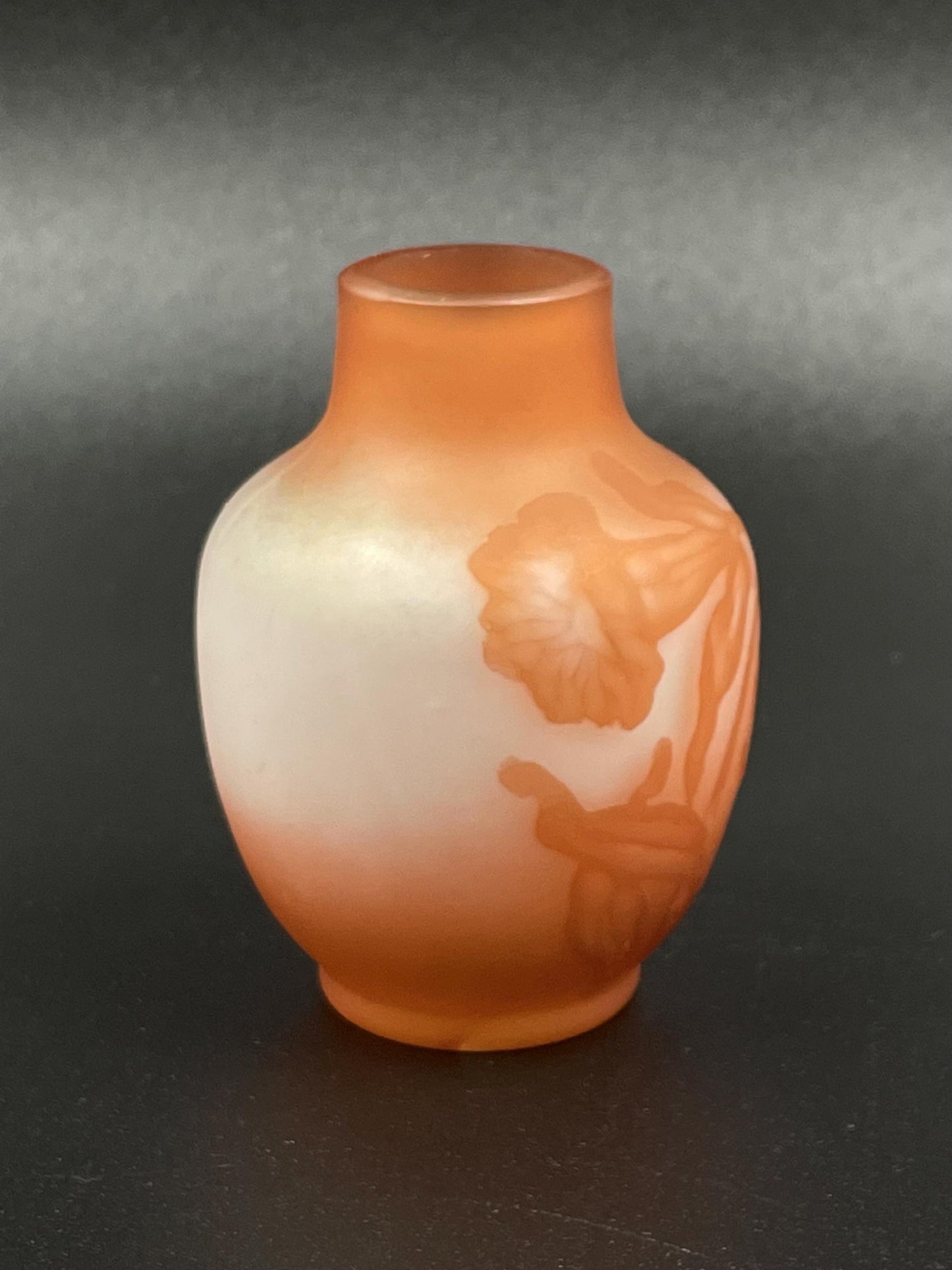 Antique French Cameo Vase Charles Vessiere Nancy, Miniature Cabinet Vase 3”