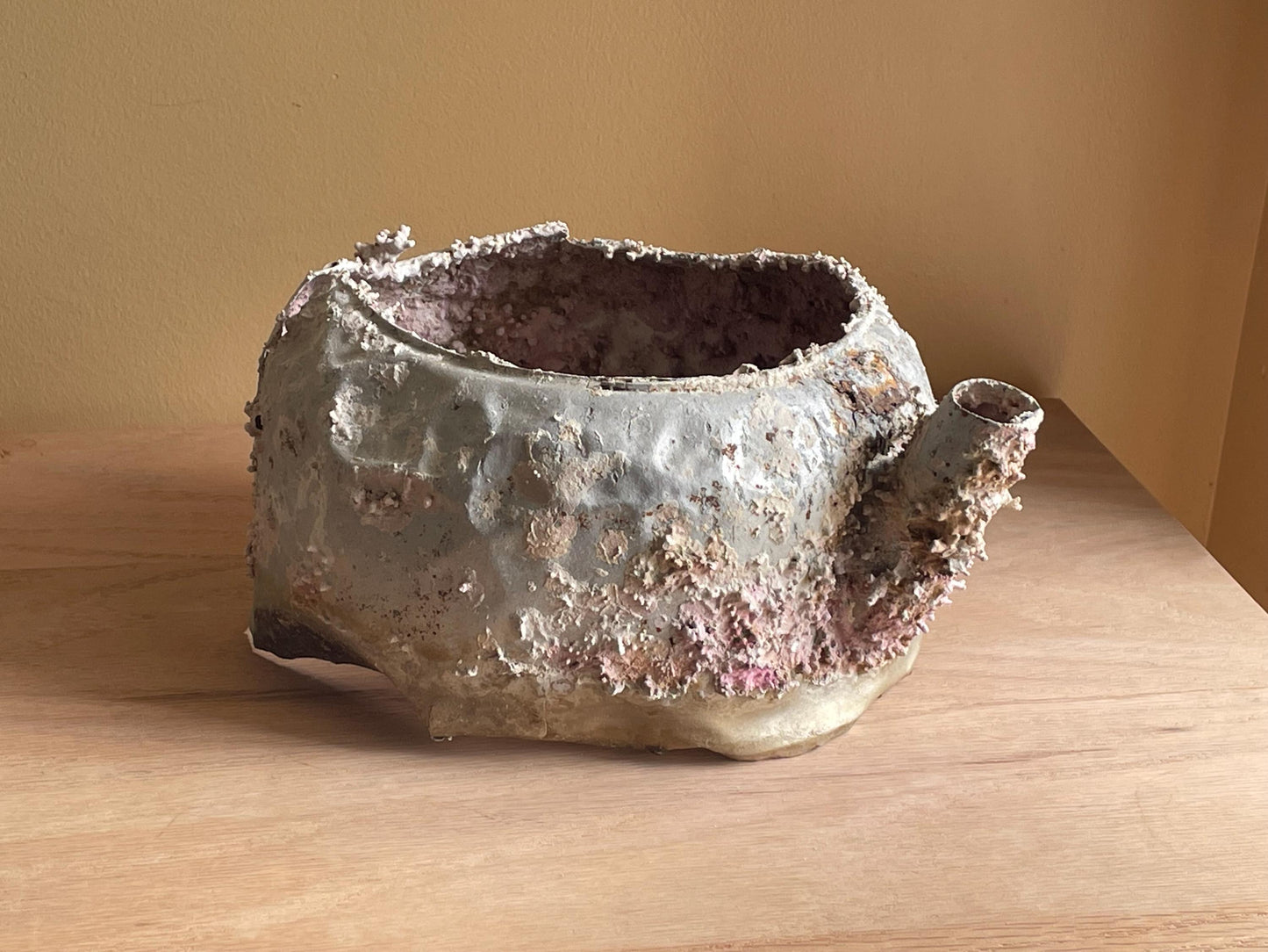 Coral Encrusted Undersea Alminum Kettle Very Rustic