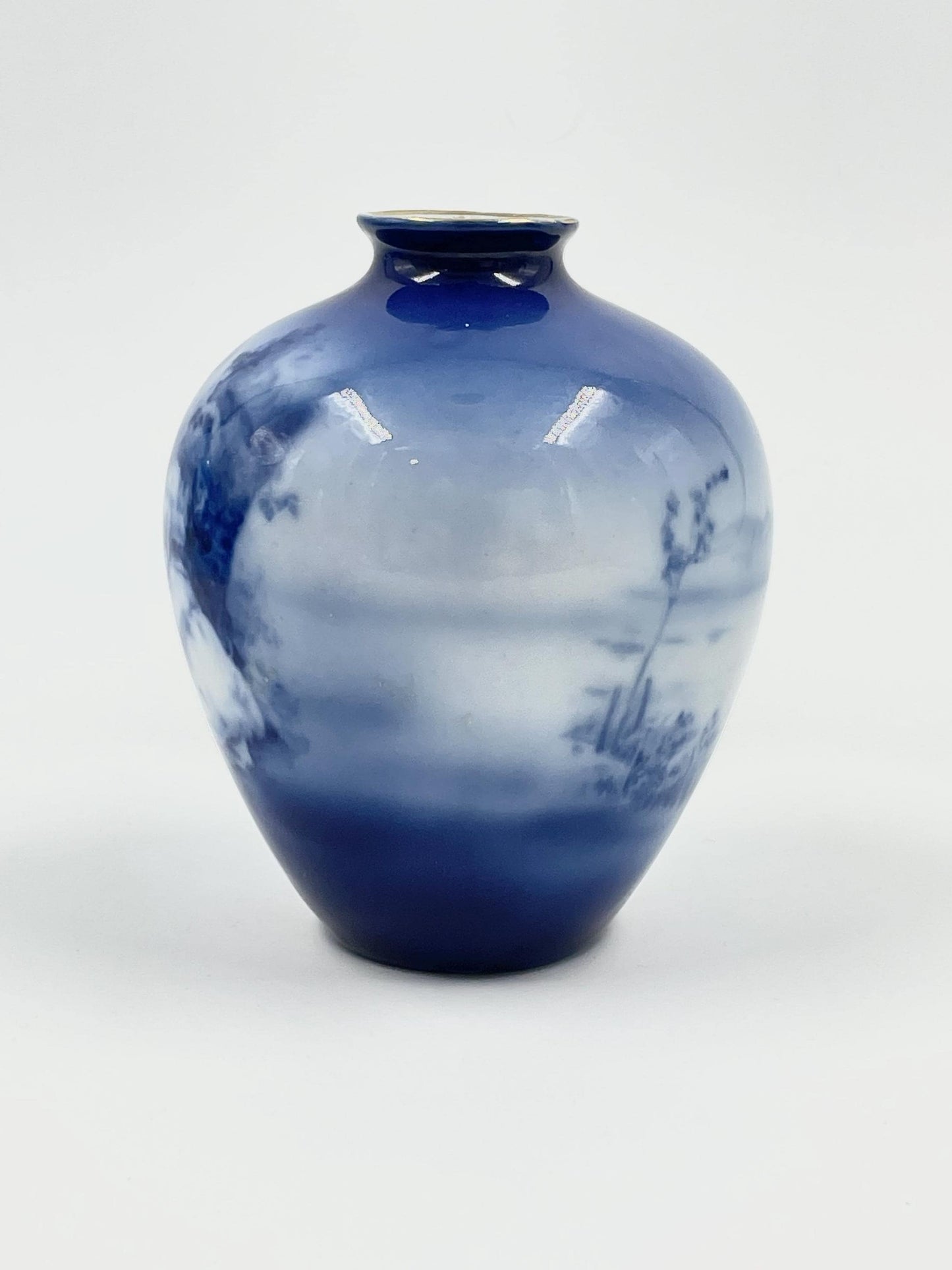 Blue Transferware Vase, Babes in the Woods, Unmarked