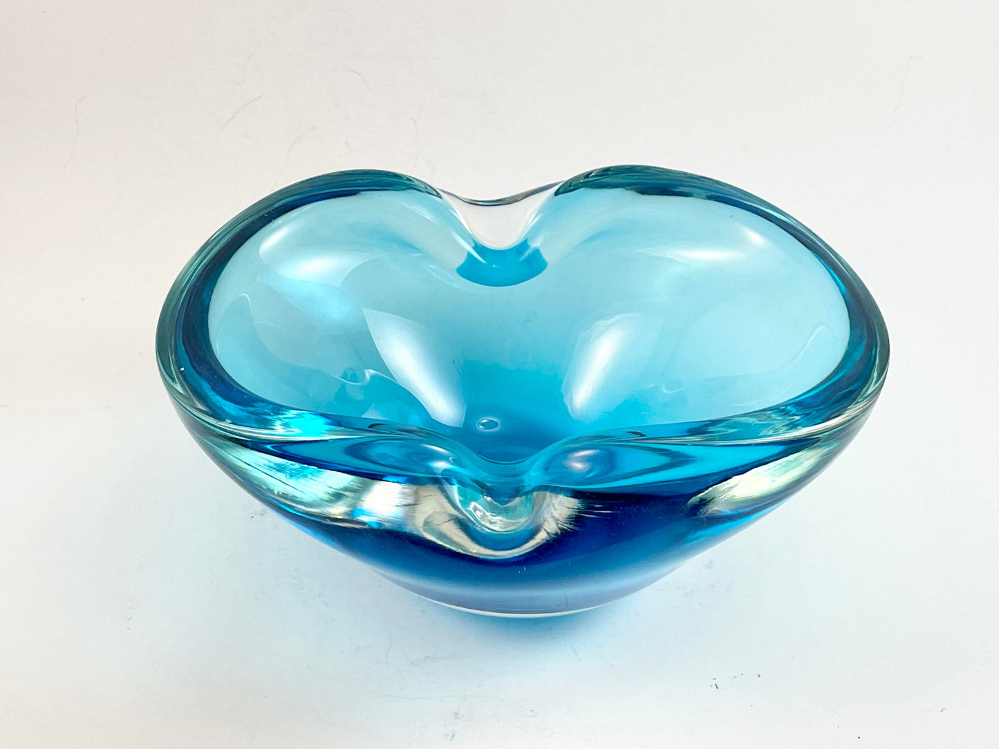 Aqua Blue Art Glass Ashtray/Bowl
