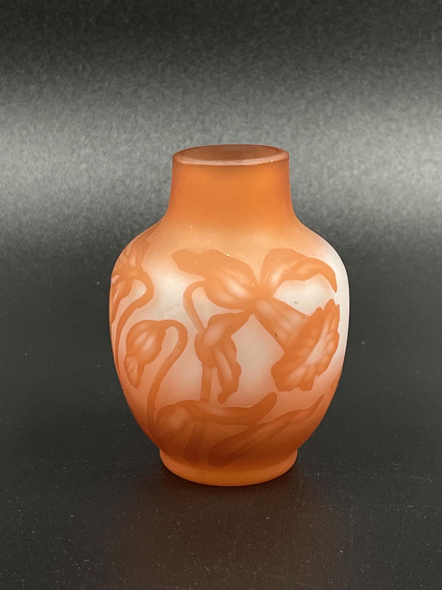 Antique French Cameo Vase Charles Vessiere Nancy, Miniature Cabinet Vase 3”