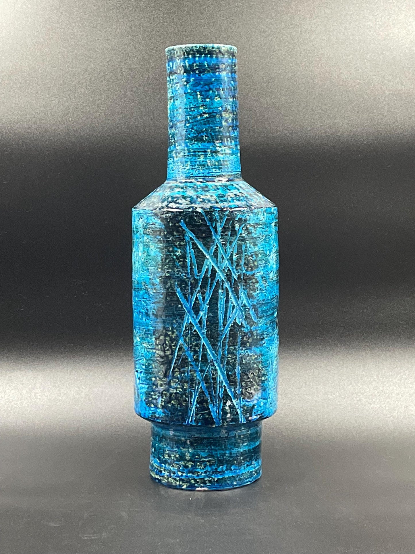 Large Vintage Italian Vase, Aldo Londi Rimini Blu Vase for Bitossi Ceramiche Italy, Model 1577
