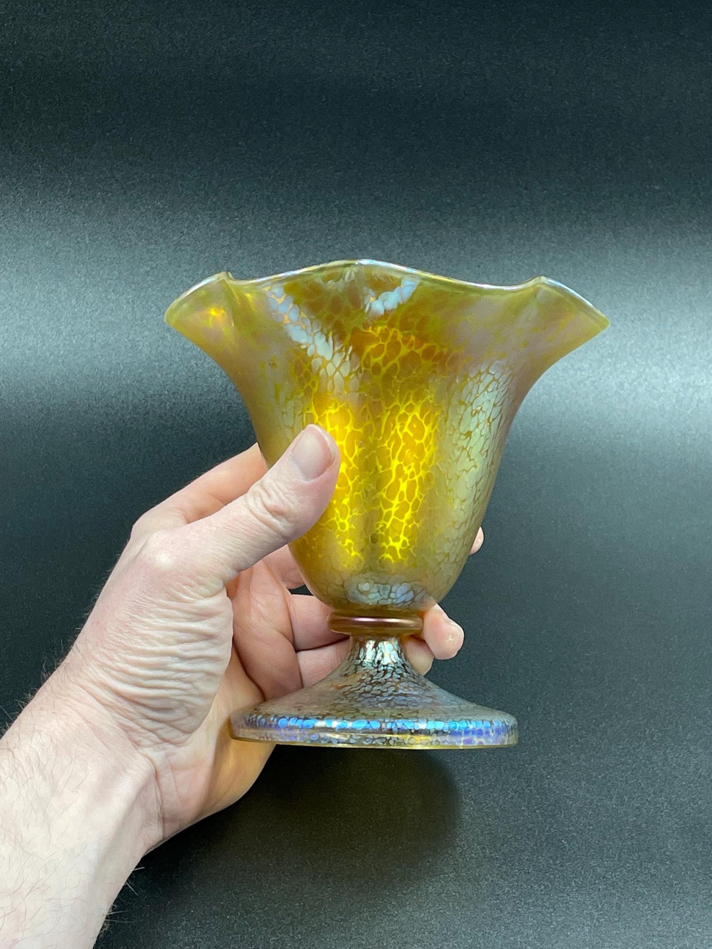 Loetz Candia Papillon Vase, Czech Art Glass Vase