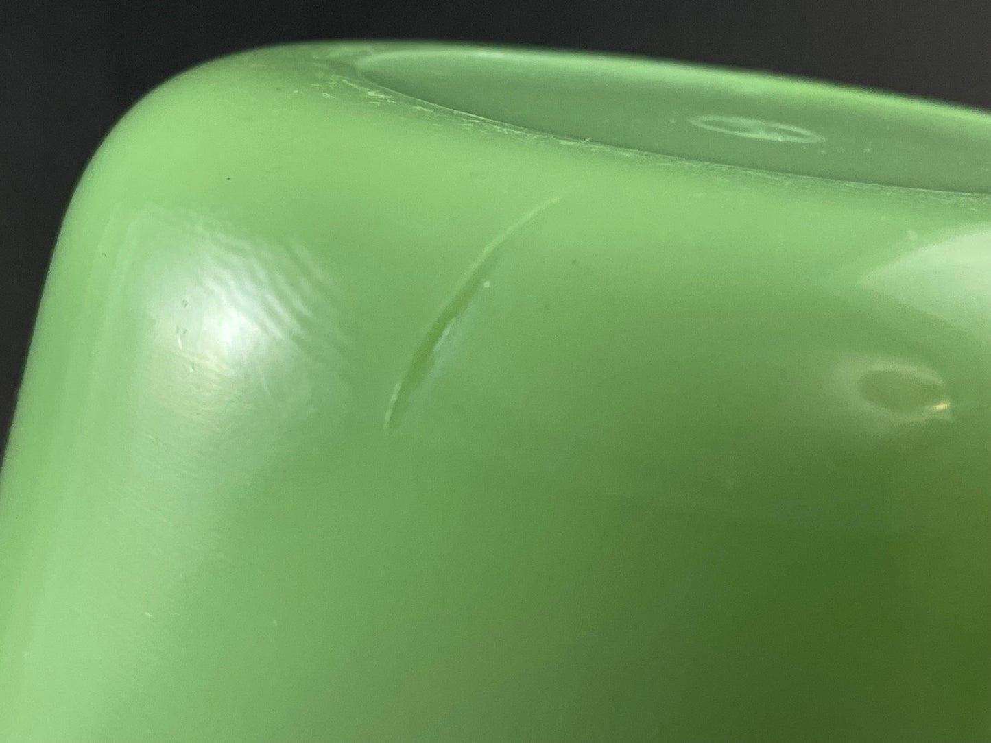 McKee Jadeite Uranium 5" Refrigerator Dish/Canister, Without Lid, 1930s