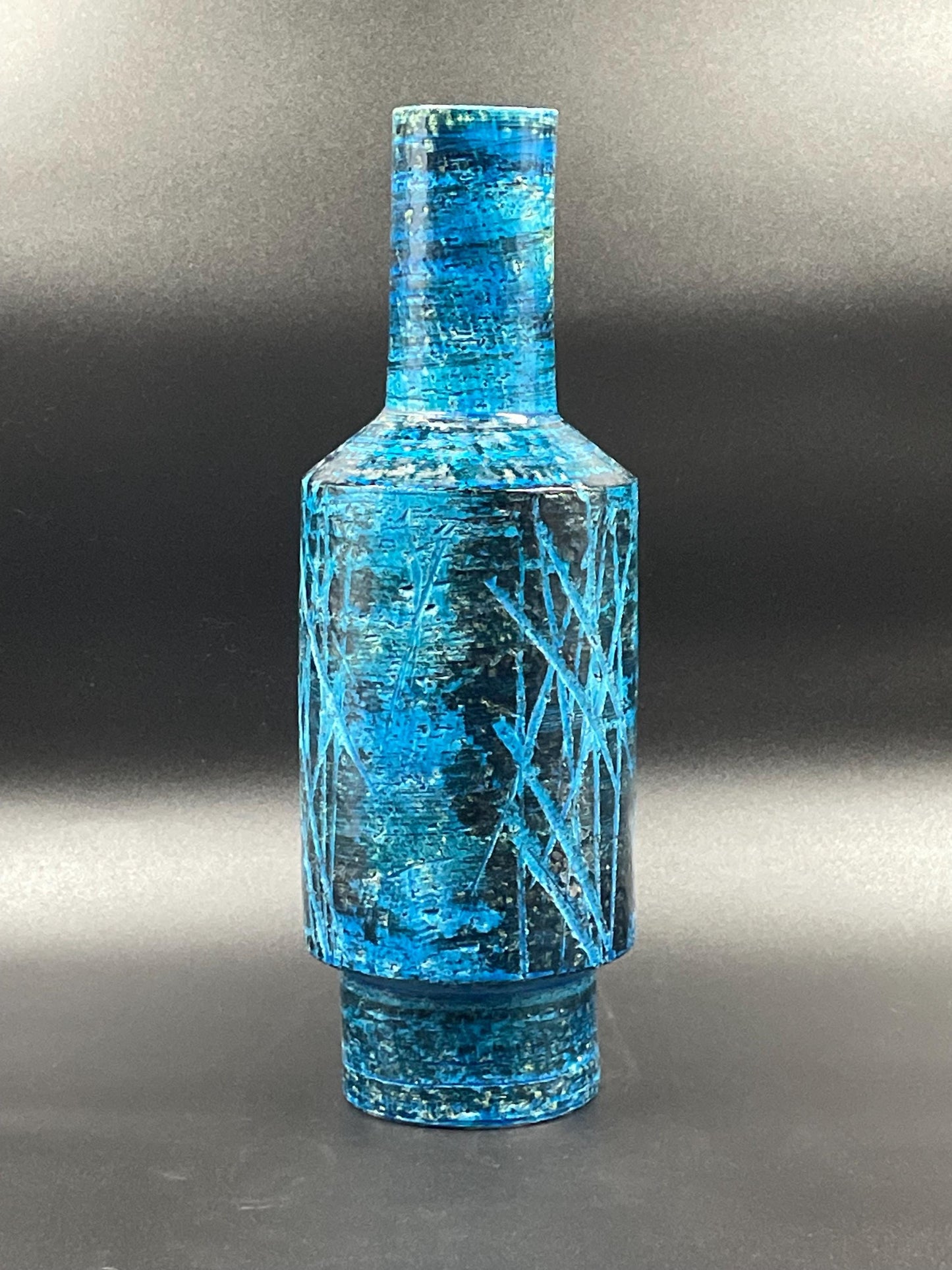 Large Vintage Italian Vase, Aldo Londi Rimini Blu Vase for Bitossi Ceramiche Italy, Model 1577