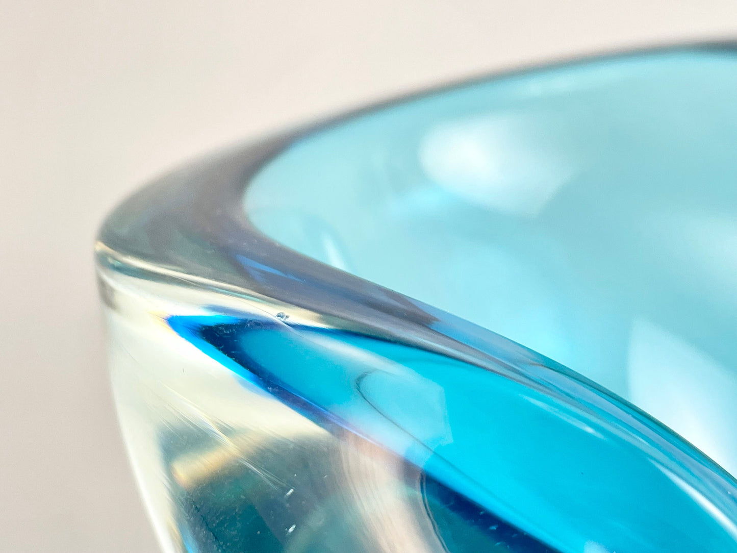Aqua Blue Art Glass Ashtray/Bowl