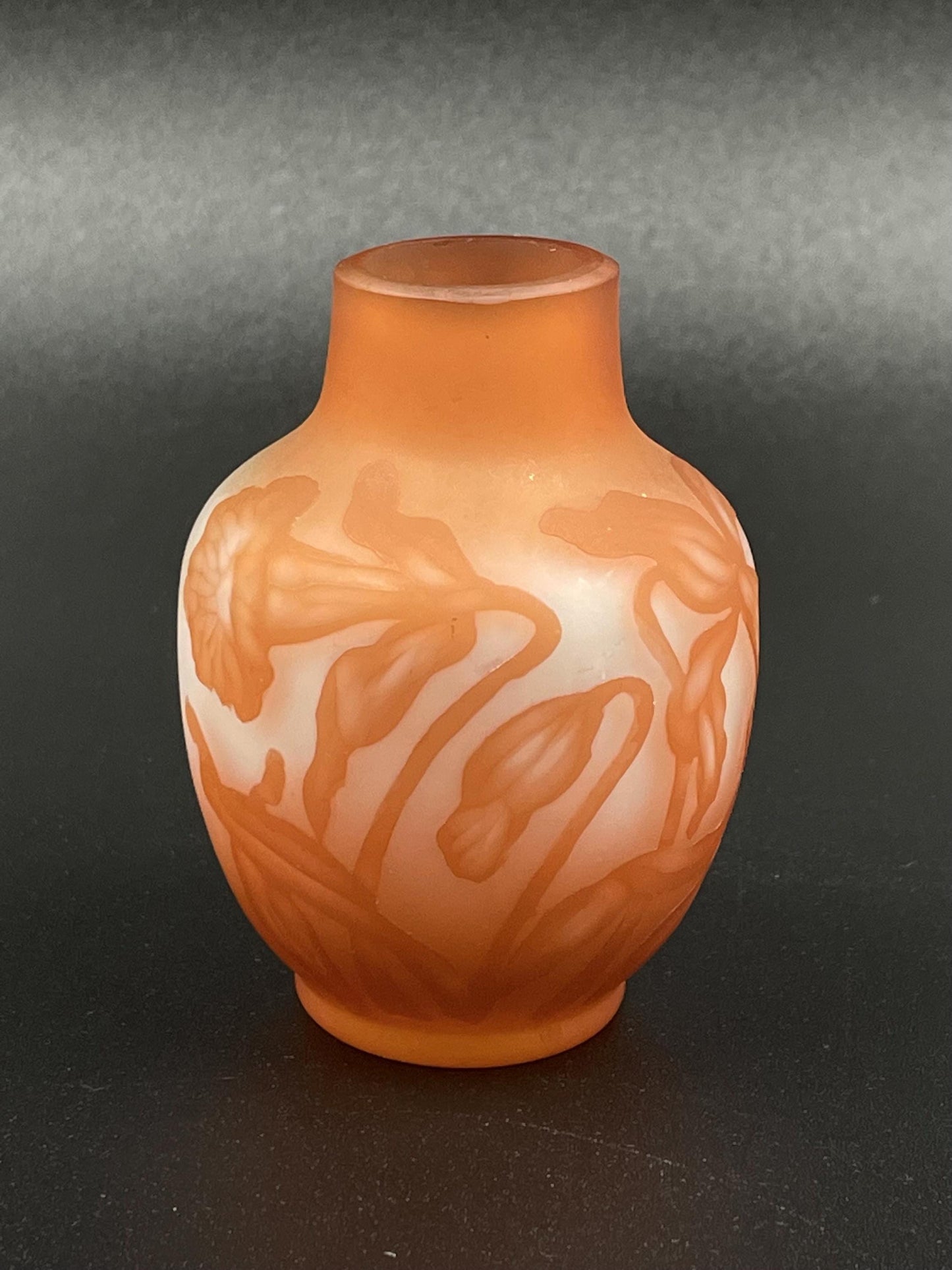 Antique French Cameo Vase Charles Vessiere Nancy, Miniature Cabinet Vase 3”