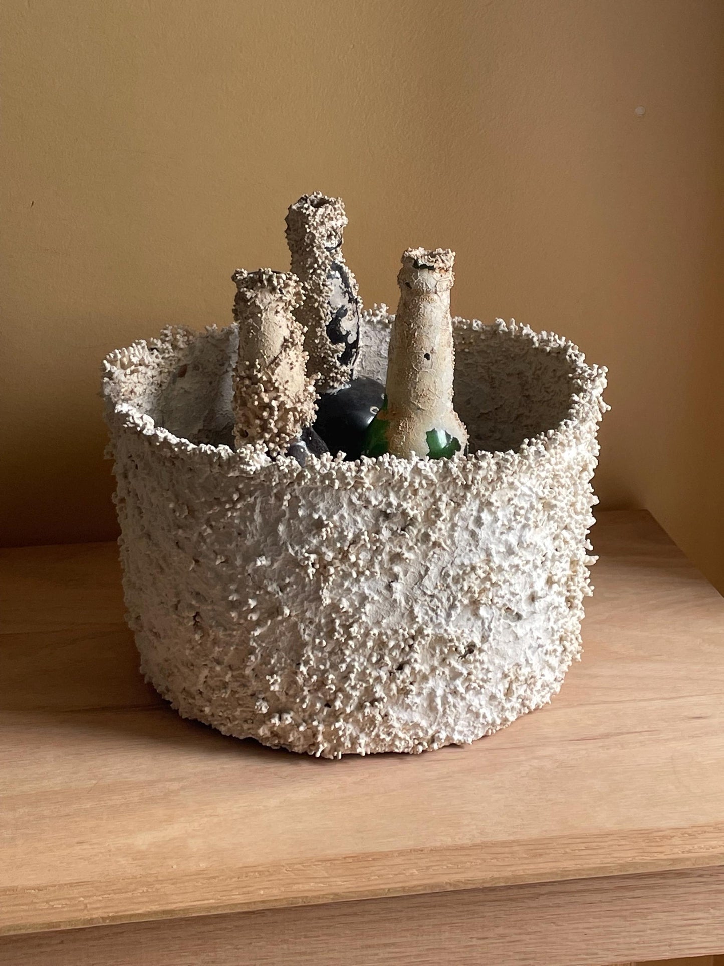 Large Coral Encrusted Undersea Aluminum Pot