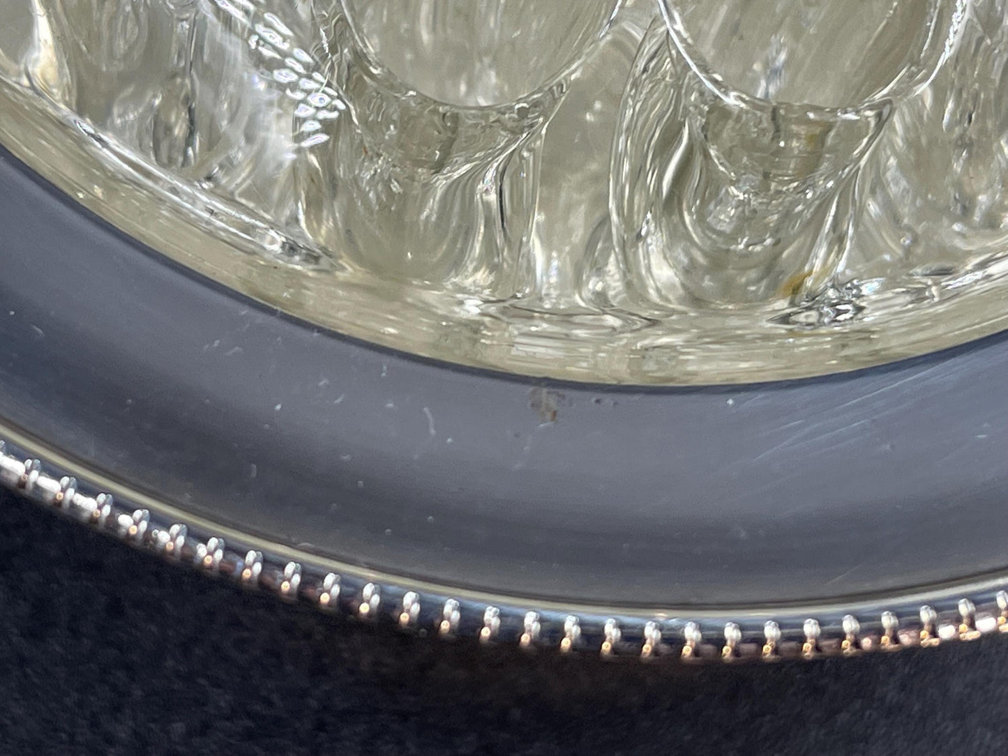 Apex England Silverplated Bowl and Glass Flower Frog