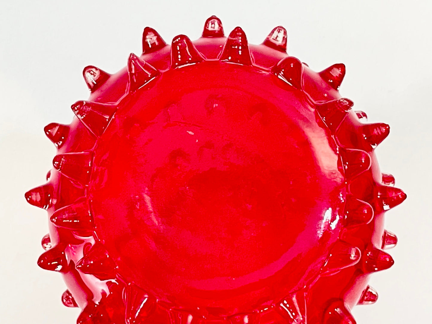 Empoli Red Hobnail Ruffled Rim Vase 6”, Toscany Zena Early American Collection