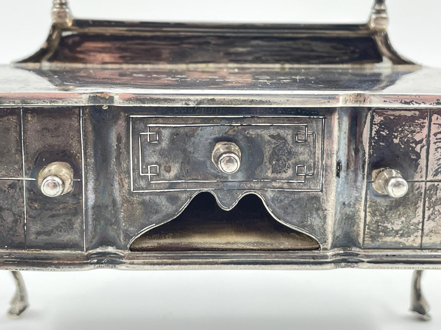 Edwardian Sterling Silver Trinket Jewelry Box, Engraved Empire Day May 24, 1914, Hallmarked Birmingham England 1913, 164 grams