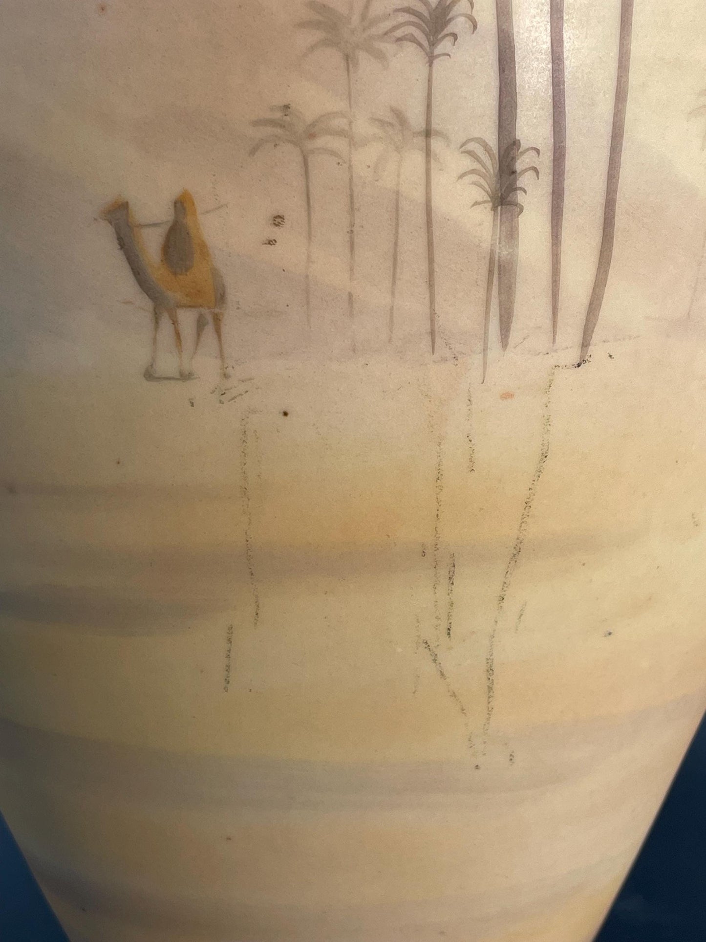 Large Antique Nippon Handpainted Vase Desert Camel Scene Circa 1911-1921