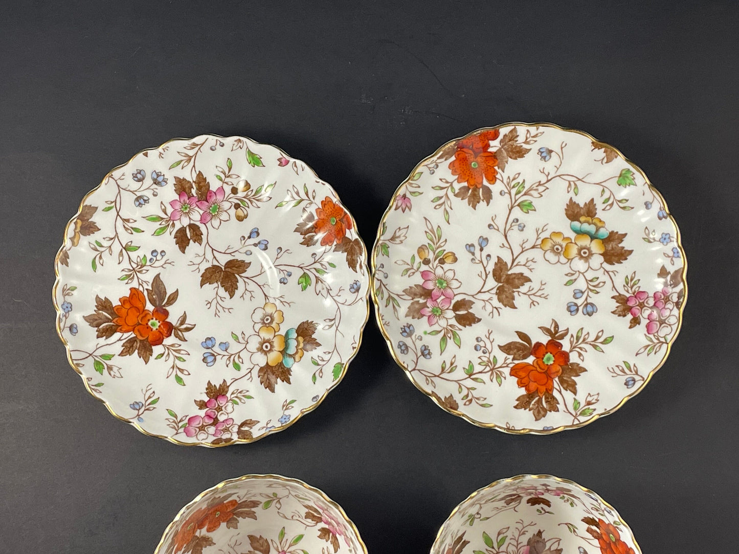 Two (2) Radfords "The Gatineau" Chintz Floral Teacup and Saucer, Bone China, Fenton, Made in England, 1930s