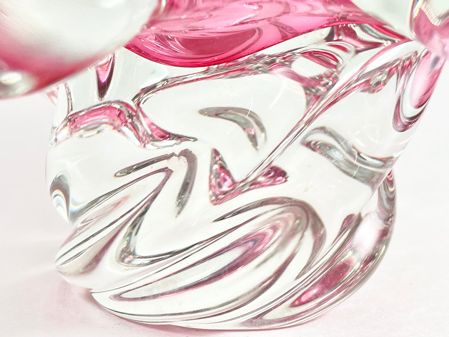 Cranberry Pink Art Glass Vase, Josef Hospodka Chribska Glassworks, Czechoslovakia, Czech/Bohemian Art Glass