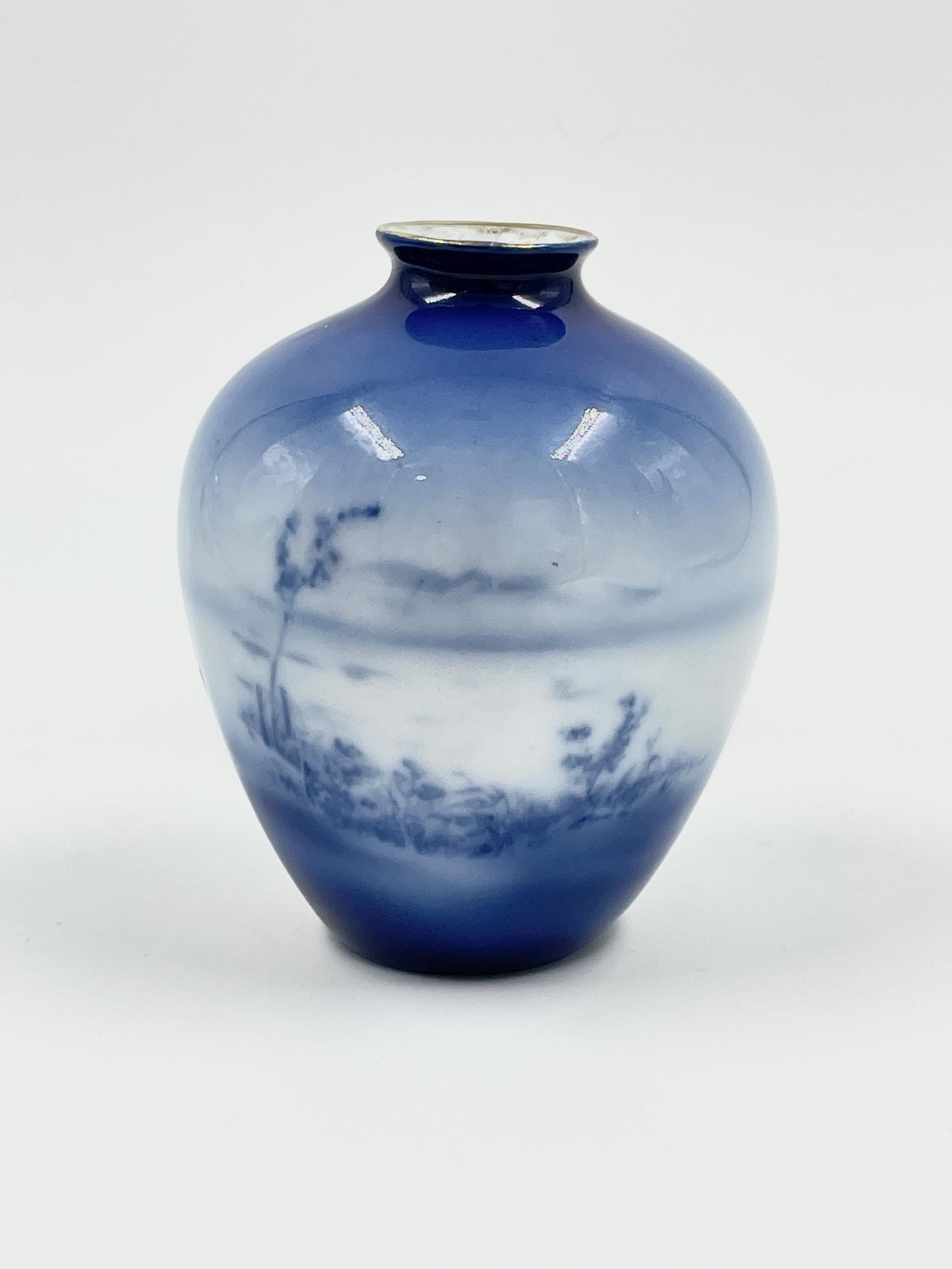Blue Transferware Vase, Babes in the Woods, Unmarked