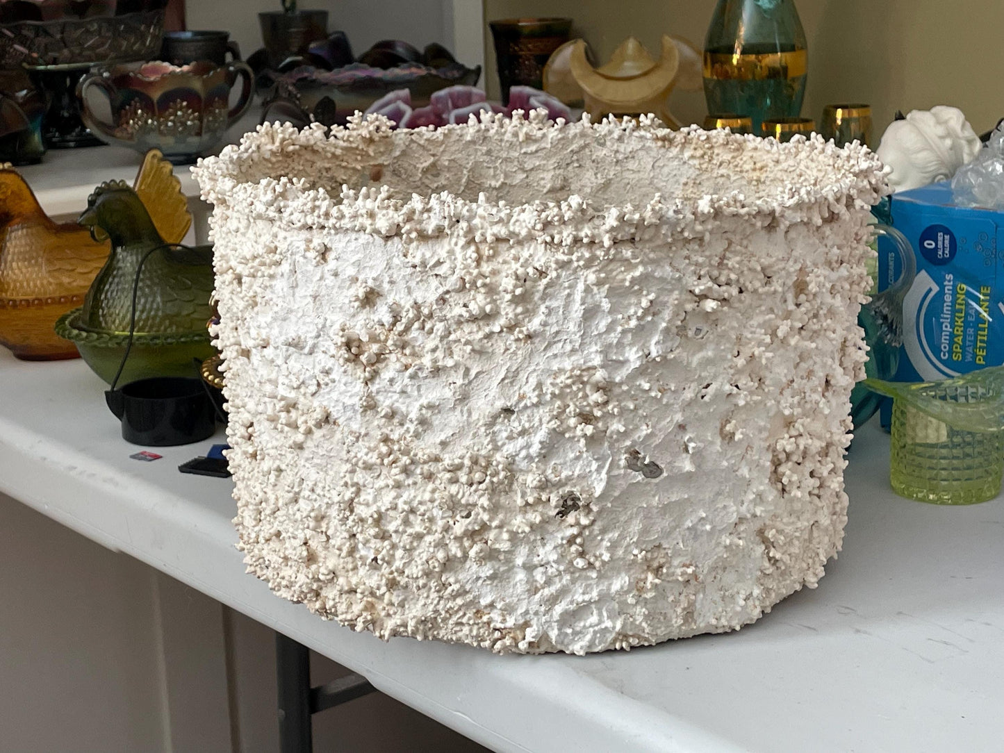 Large Coral Encrusted Undersea Aluminum Pot