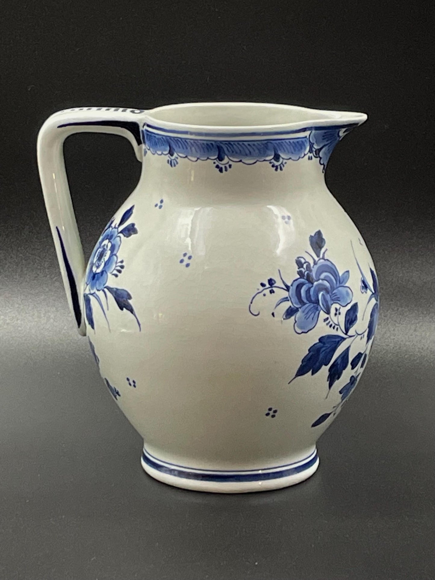 1938 Royal Delft Hand Painted Jug/Pitcher, De Koninklijke Porceleyne Fles, Blue and White Dutch Pottery