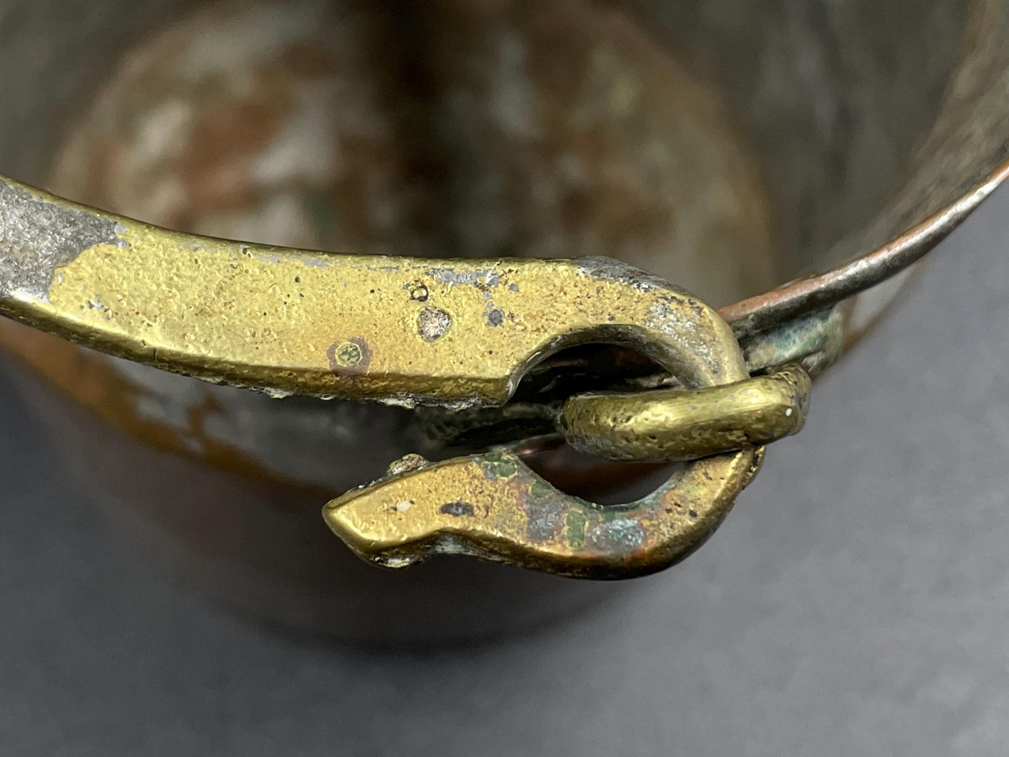 Rustic Middle-Eastern Copper Plated Tin Pot with Handle