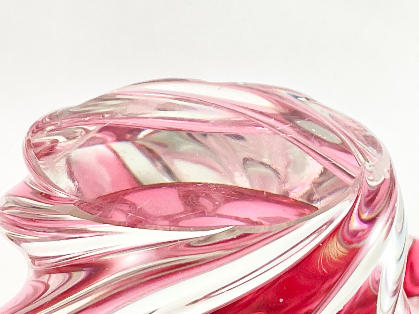 Cranberry Pink Art Glass Vase, Josef Hospodka Chribska Glassworks, Czechoslovakia, Czech/Bohemian Art Glass
