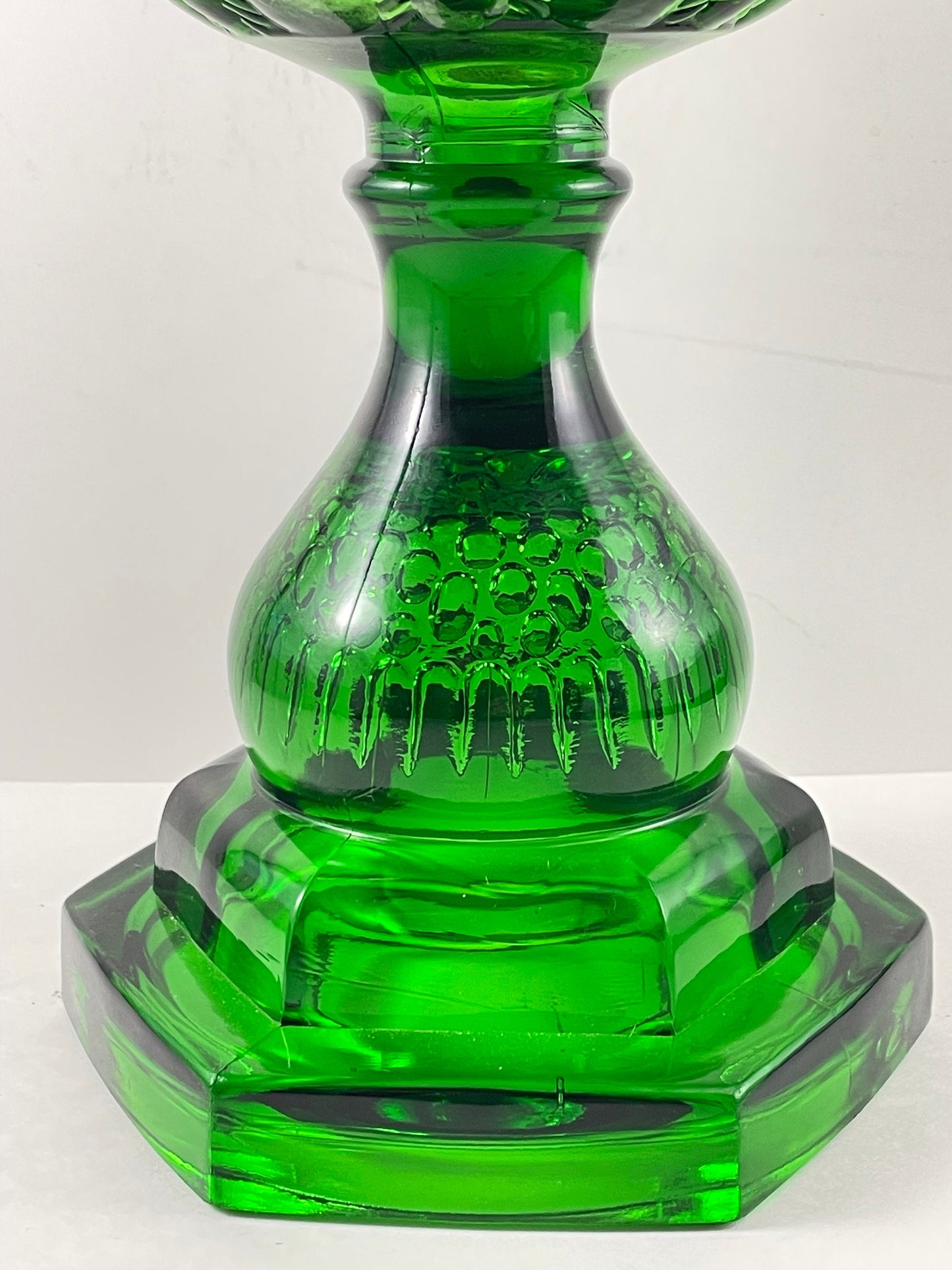 Late Victorian Findlay Green Fishscale and Cable Oil Lamp / Dalzell, Gilmore and Leighton / Ebling Collar / Queen Mary Burner