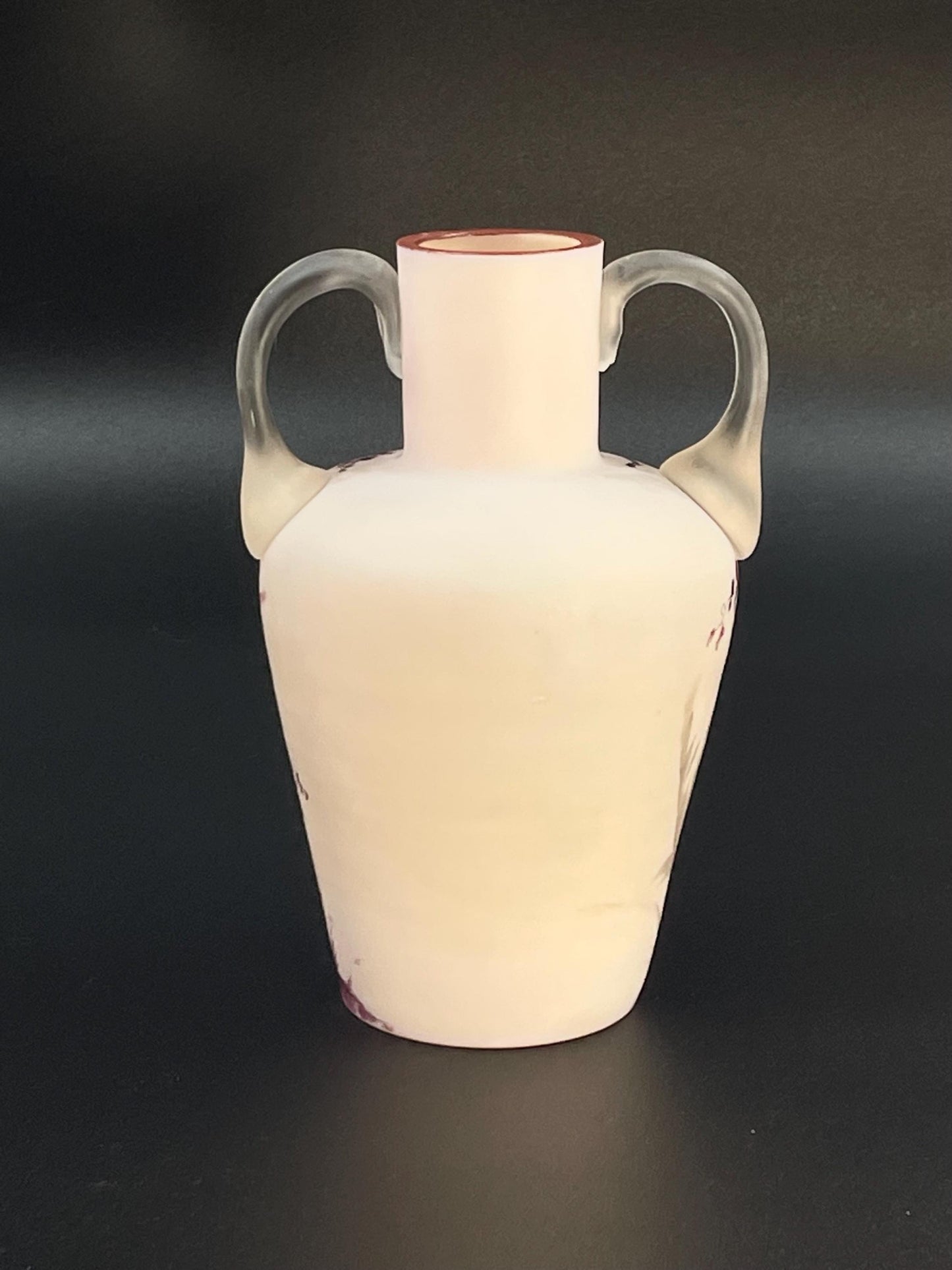 Antique Handpainted Two Handled Vase 6-1/2" Tall