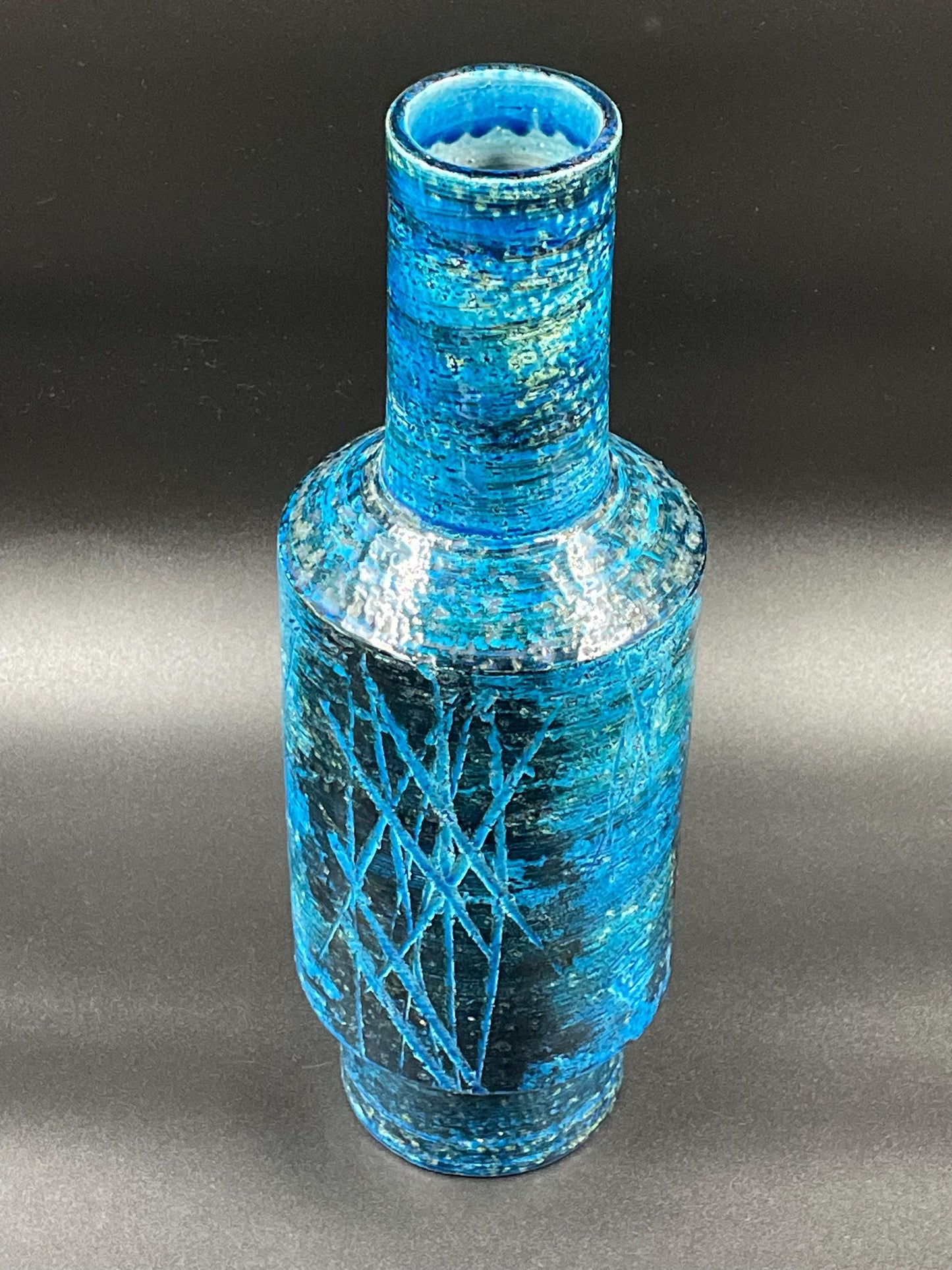 Large Vintage Italian Vase, Aldo Londi Rimini Blu Vase for Bitossi Ceramiche Italy, Model 1577