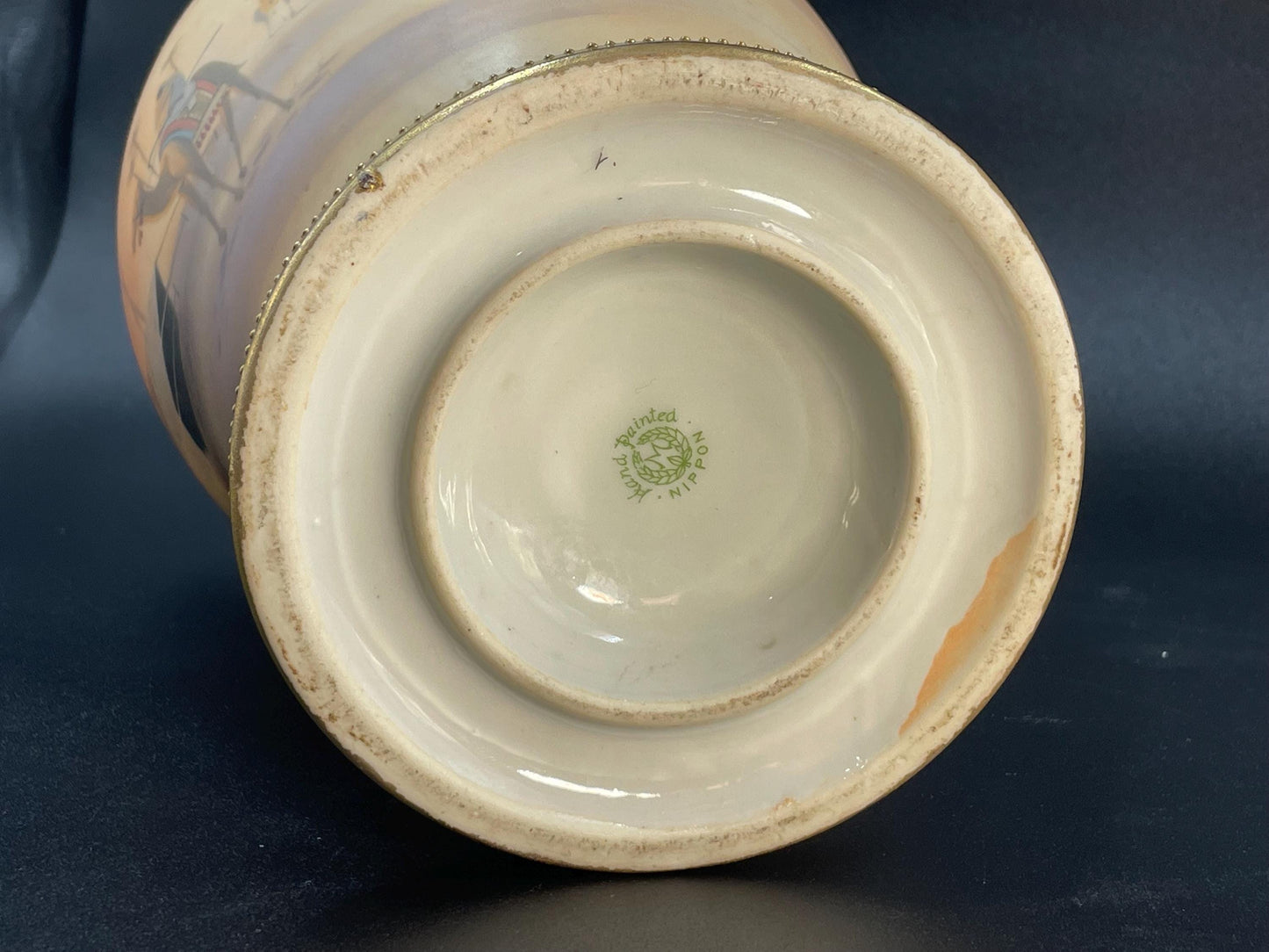 Large Antique Nippon Handpainted Vase Desert Camel Scene Circa 1911-1921