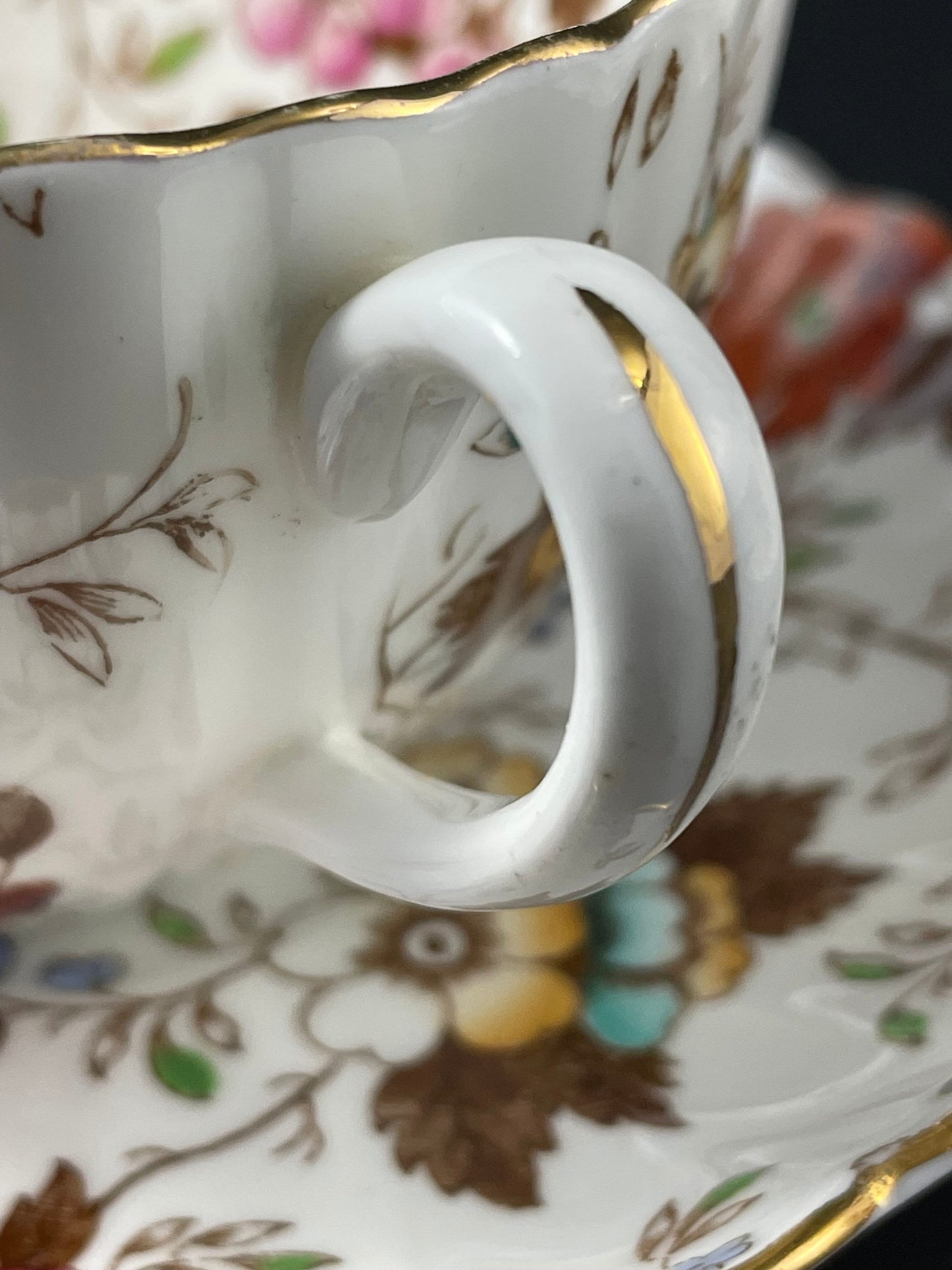 Two (2) Radfords "The Gatineau" Chintz Floral Teacup and Saucer, Bone China, Fenton, Made in England, 1930s