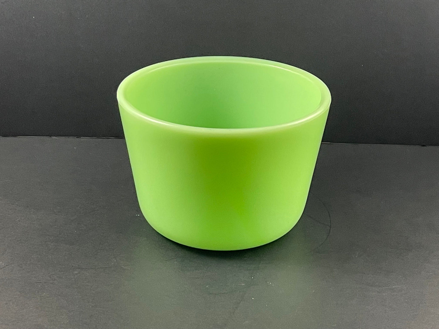 McKee Jadeite Uranium 5" Refrigerator Dish/Canister, Without Lid, 1930s