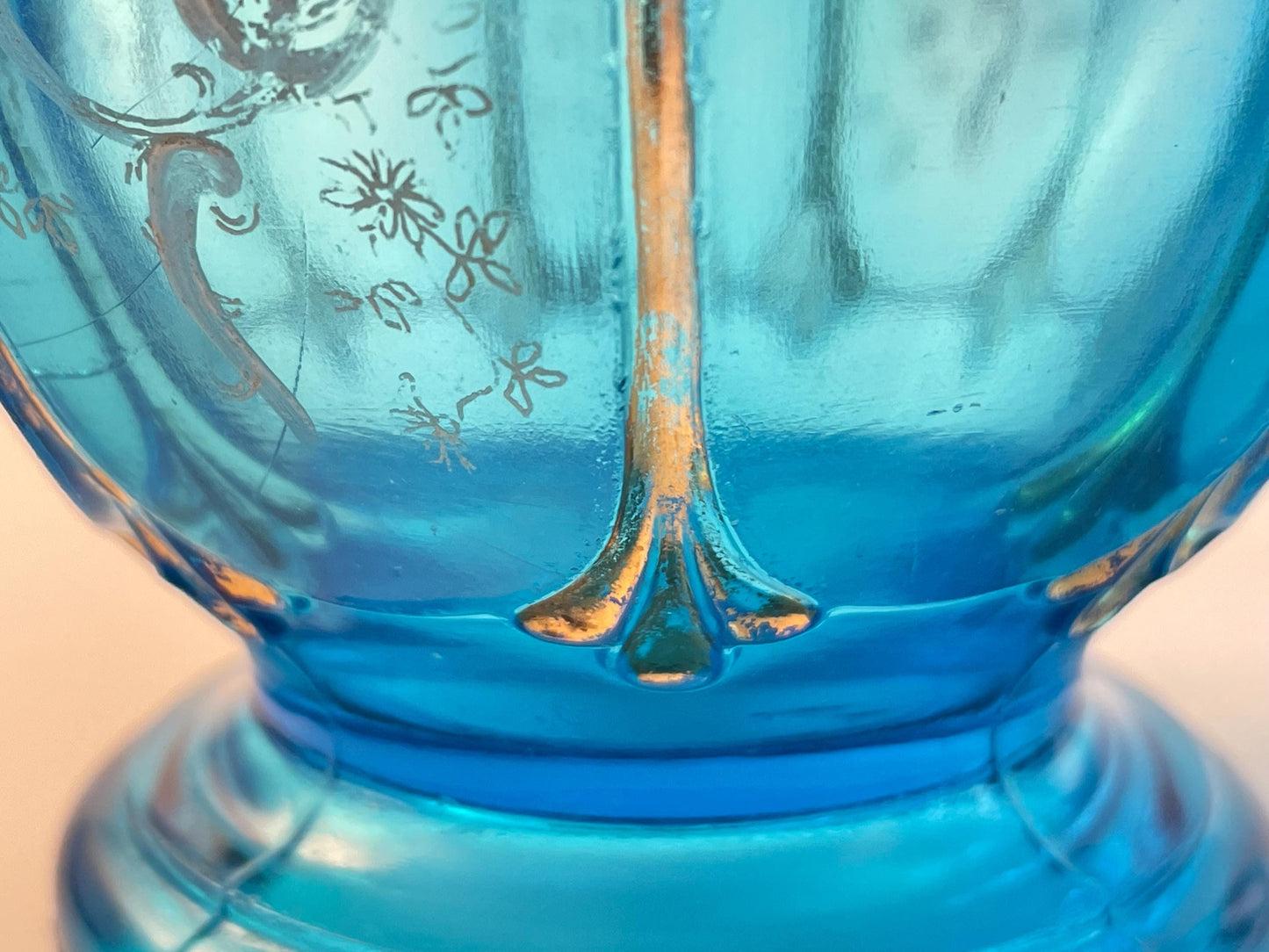 Antique National Glass Co (Northwood Works), Nestor Pattern Blue Creamer and Spooner, EAPG, Circa 1902