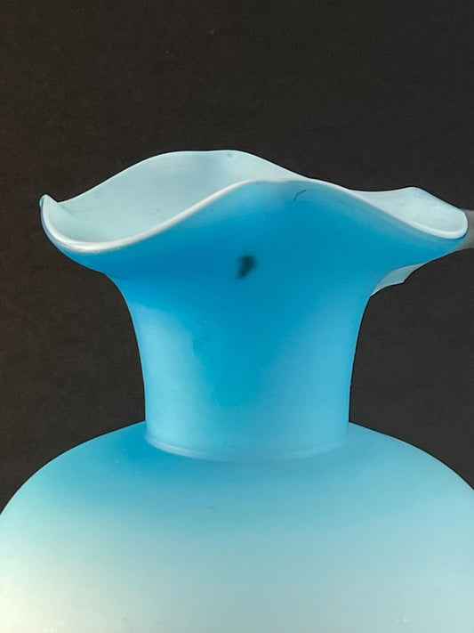 Victorian Satin Blue/White Cased Pitcher with Thorn Handle
