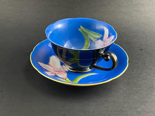 Princess China Occupied Japan Teacup And Saucer, Floral Pattern, 1945-1952